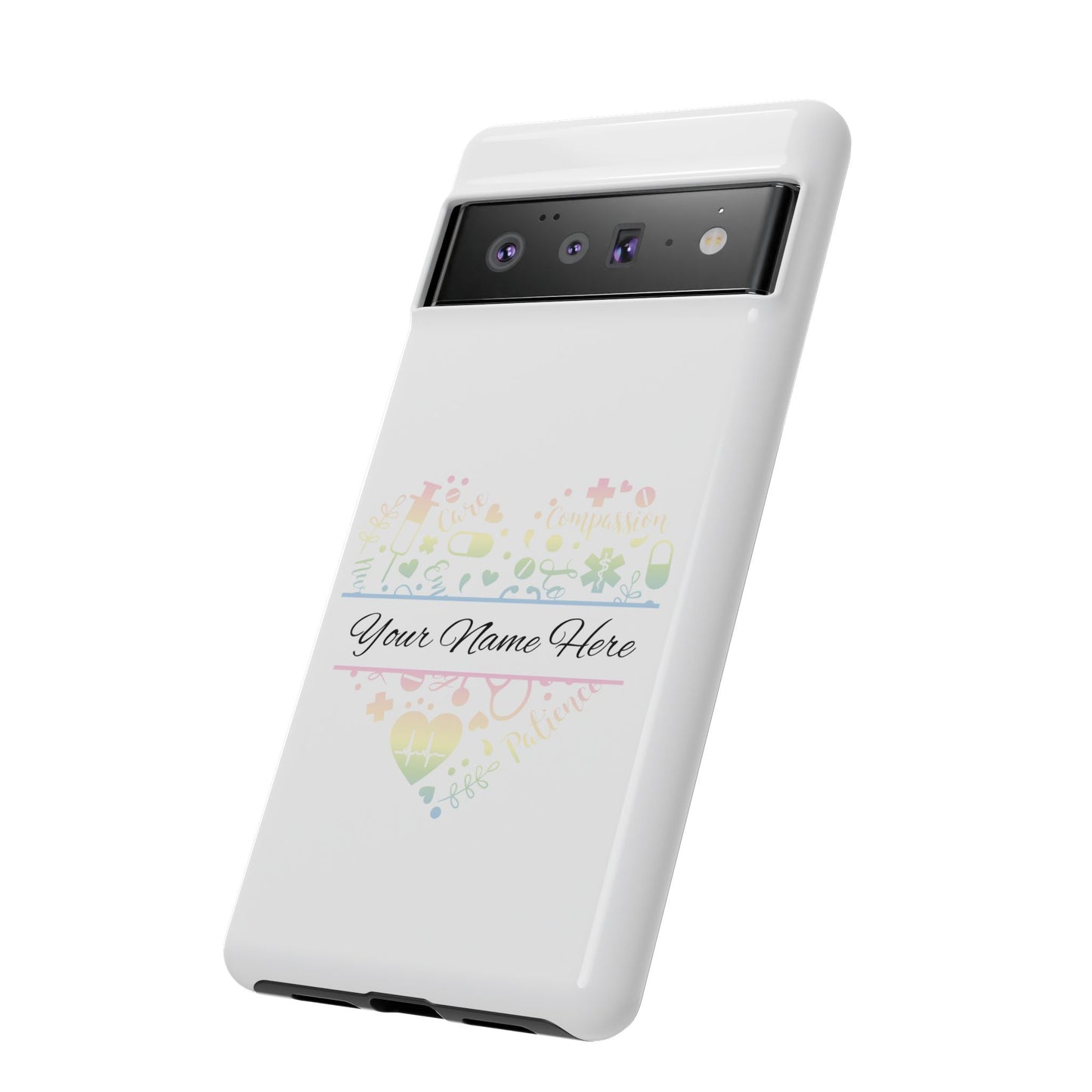 Google Pixel Tough Case - Monogram Heart - White