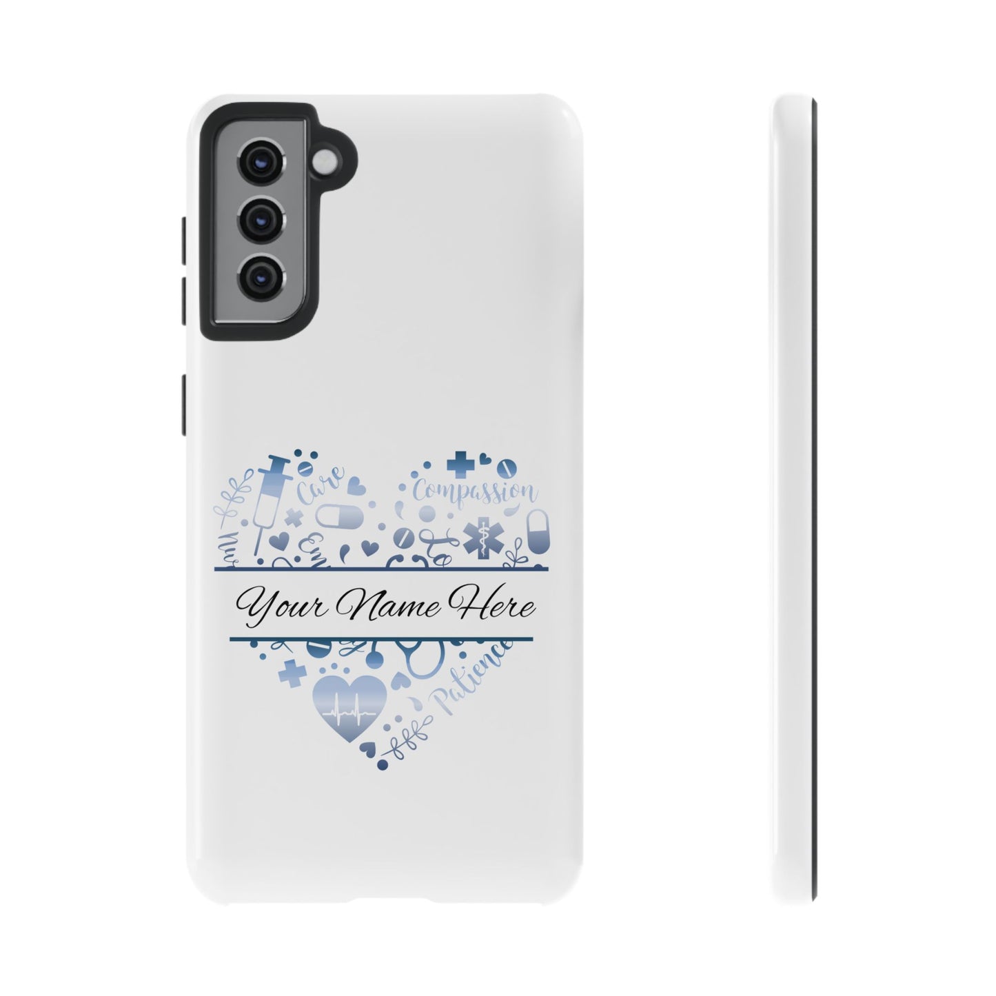Samsung Tough Case - Nurse Monogram - White
