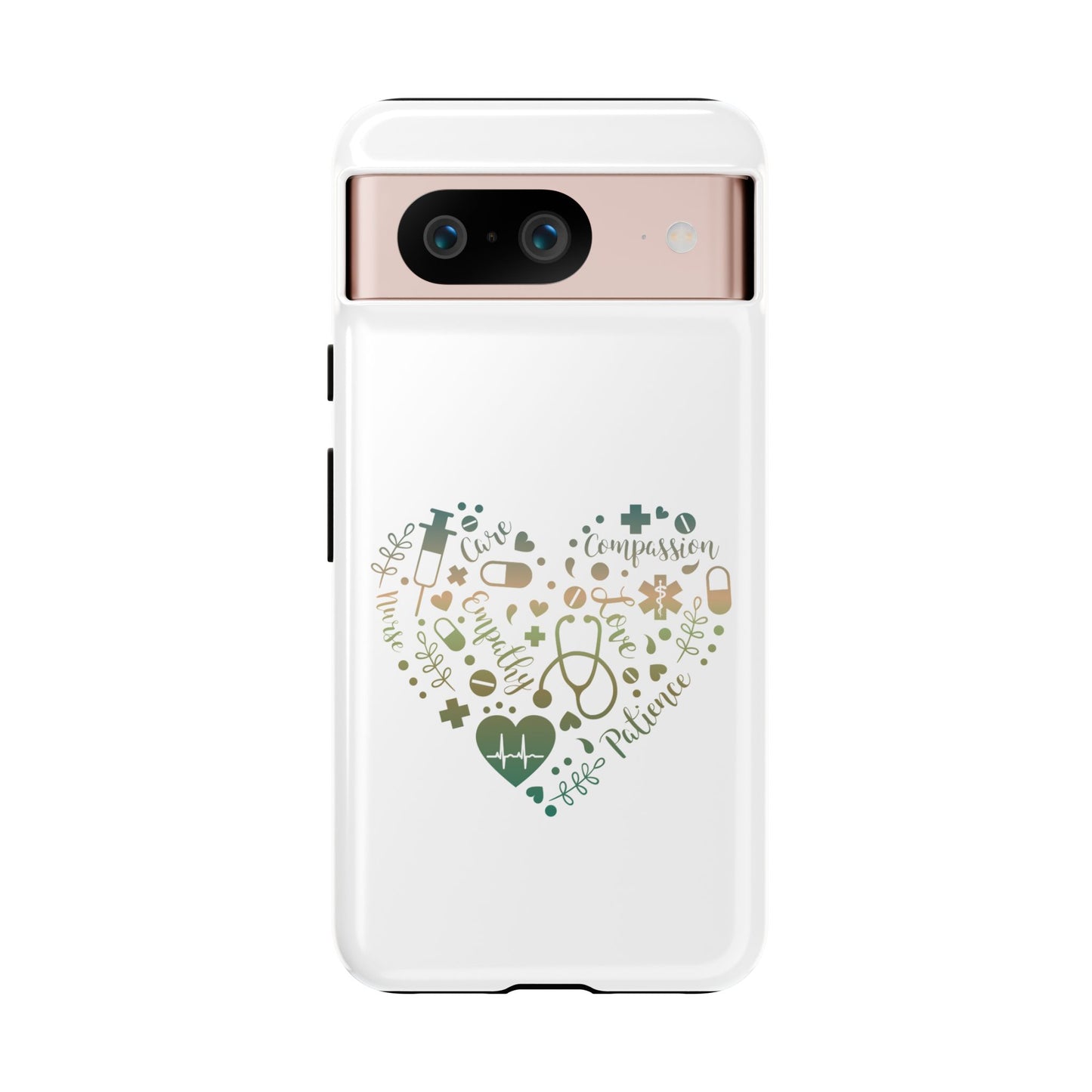 Google Pixel Tough Case - Monogram Heart 1 - White