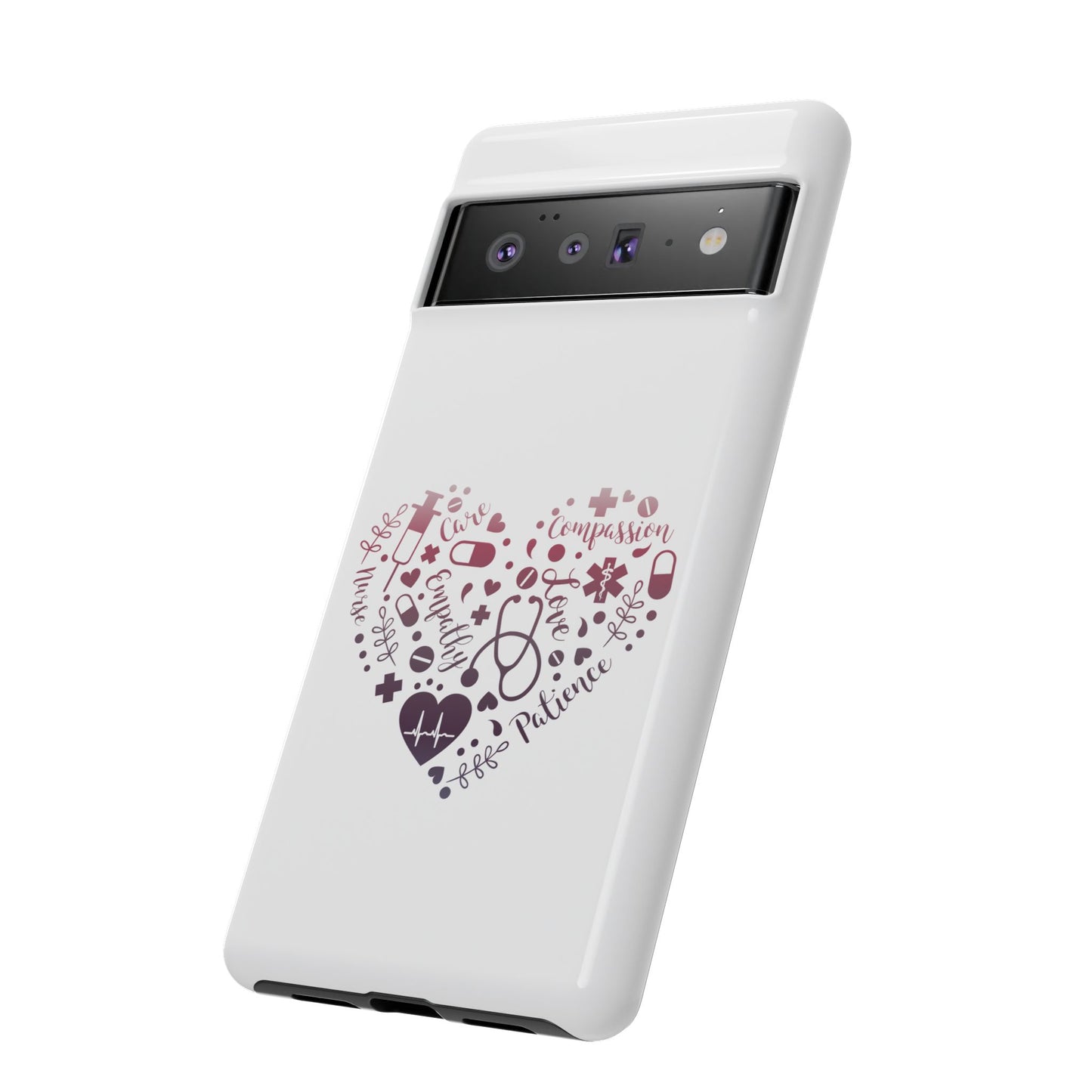 Google Pixel Tough Case - Monogram Heart 1 - White