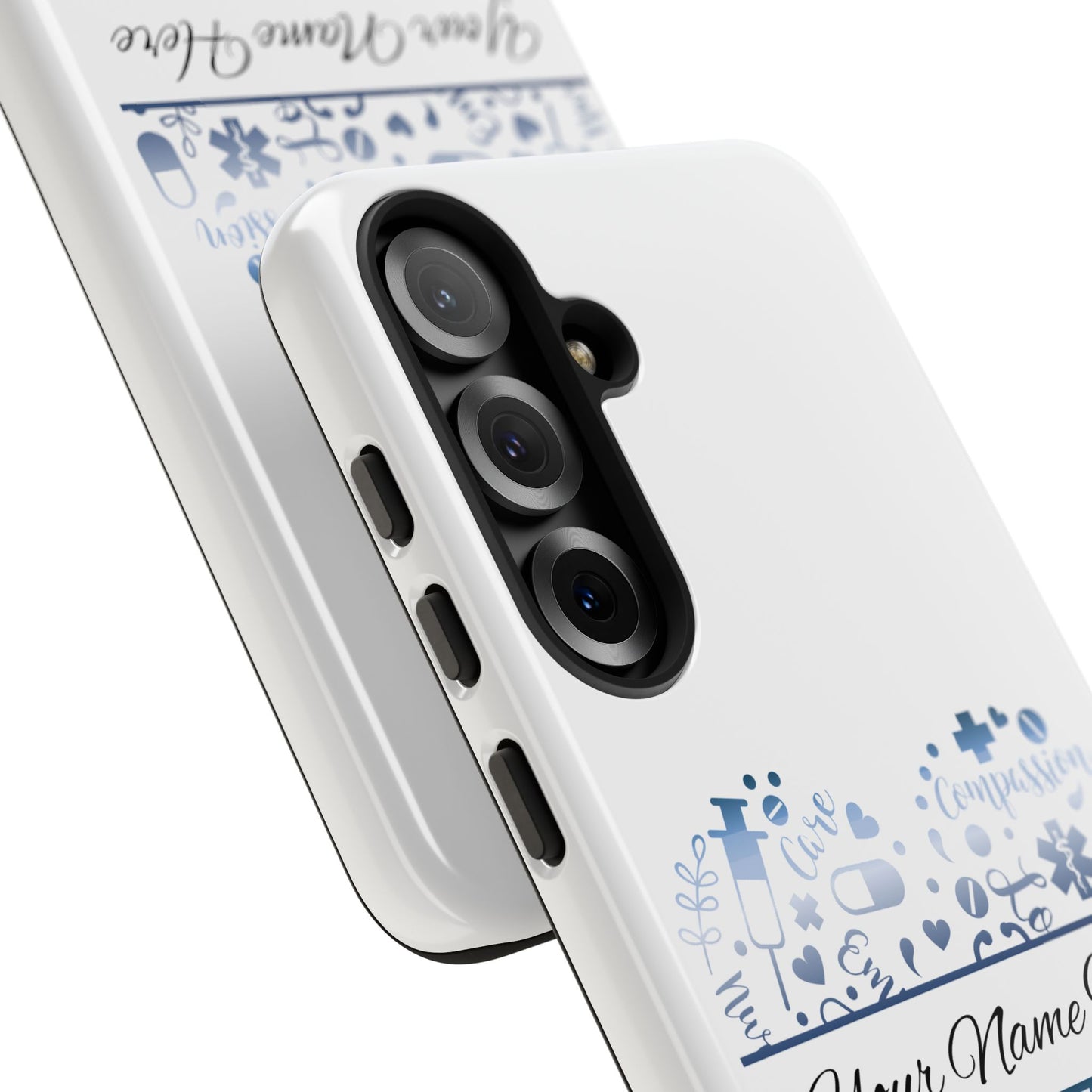 Samsung Tough Case - Nurse Monogram - White