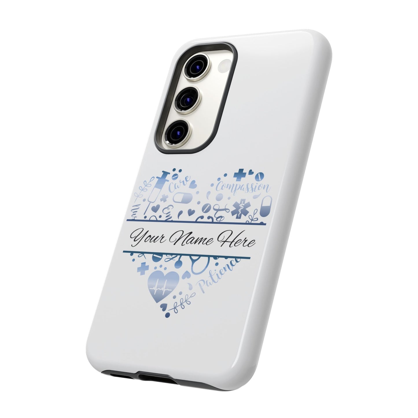 Samsung Tough Case - Nurse Monogram - White