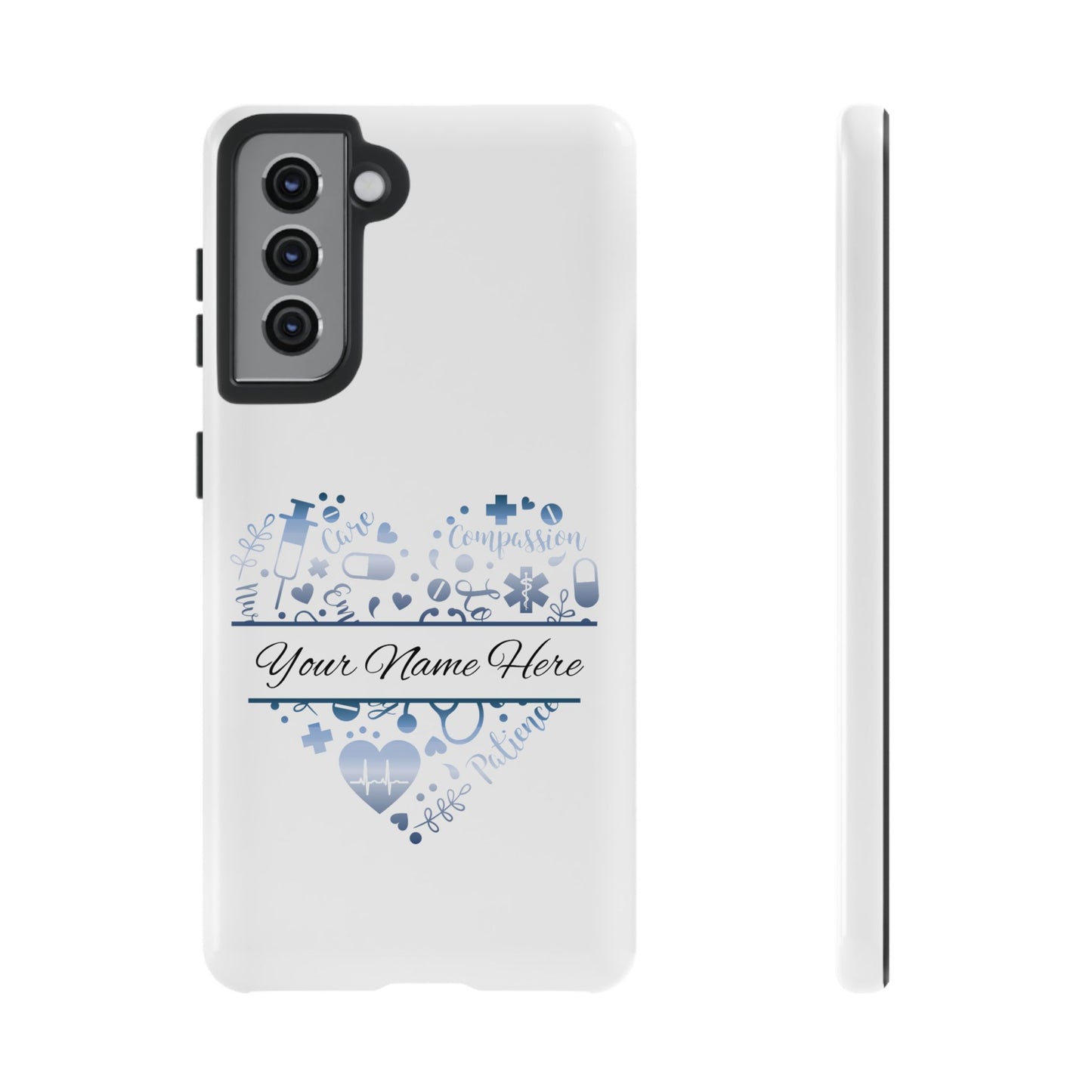 Samsung Tough Case - Nurse Monogram - White