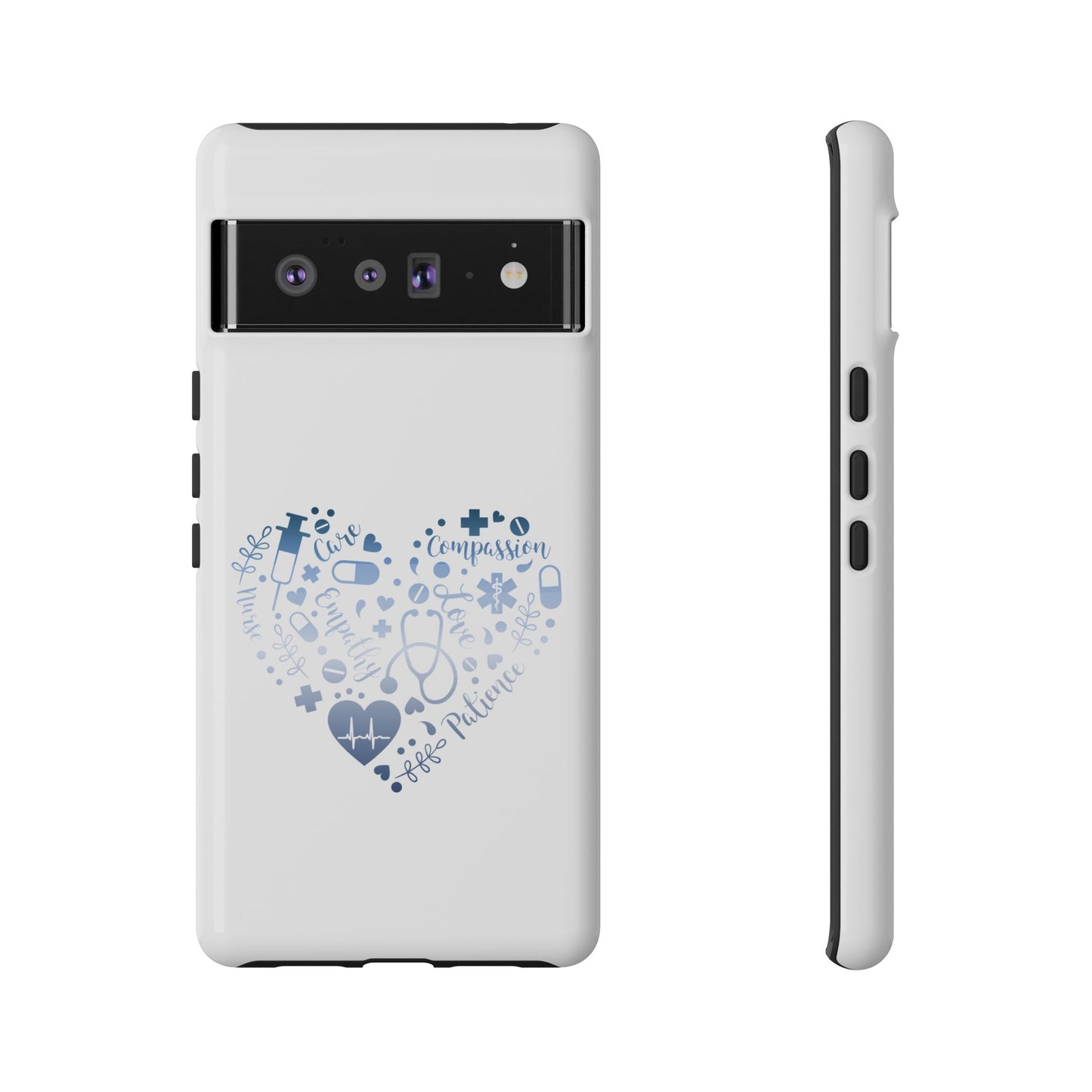 Google Pixel Tough Case - Monogram Heart 1 - White
