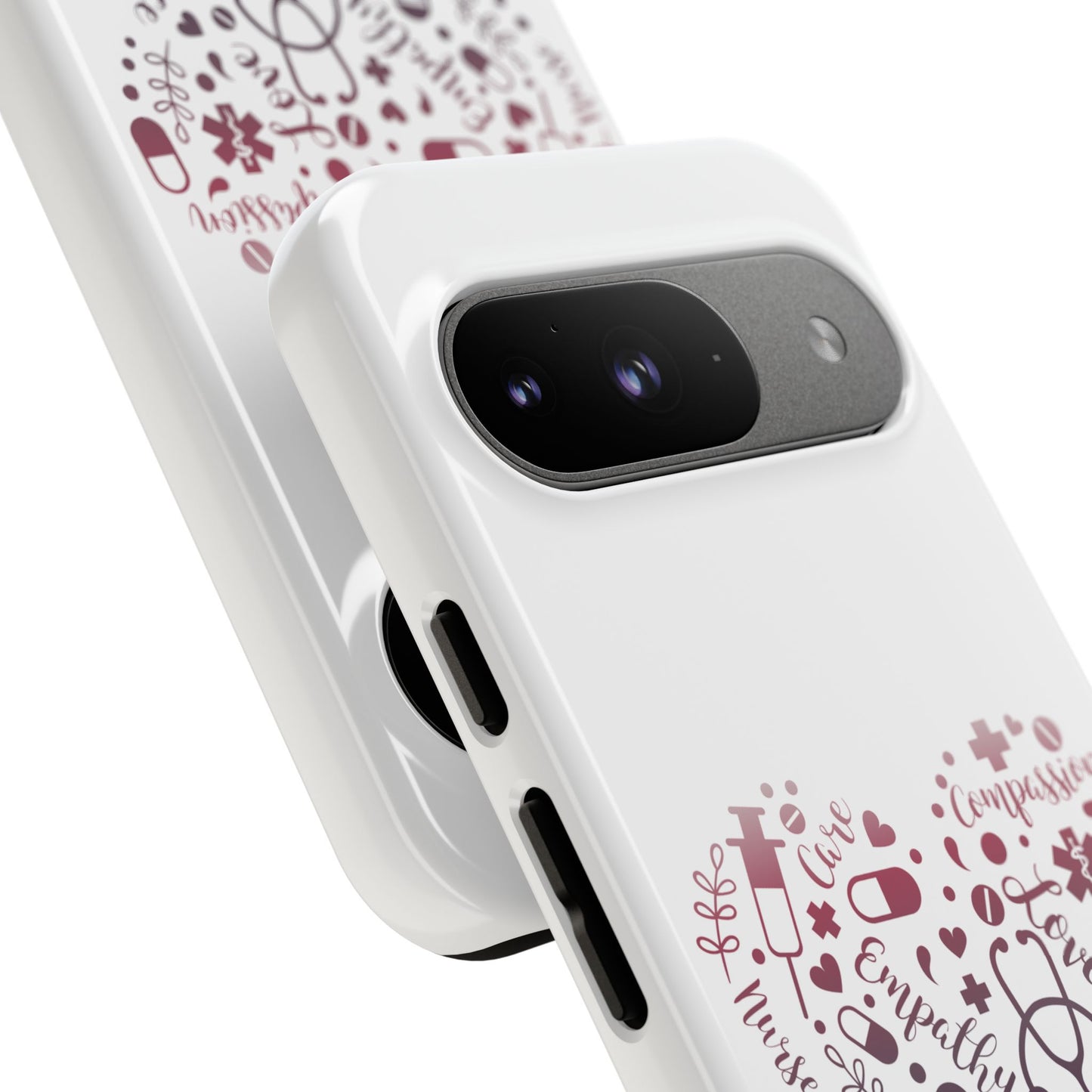 Google Pixel Tough Case - Monogram Heart 1 - White
