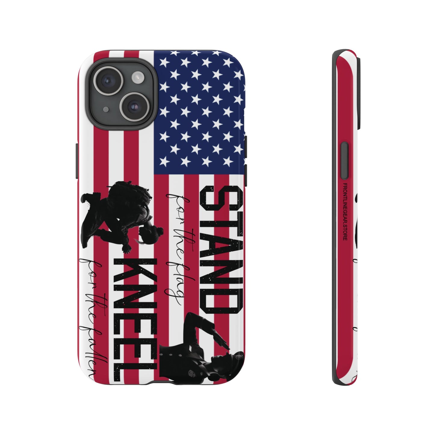Female Military iPhone Tough Case - Stand for the Flage, Kneel for the fallen