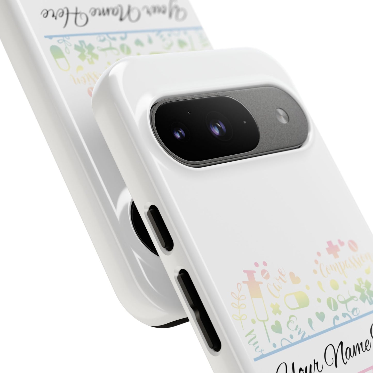 Google Pixel Tough Case - Monogram Heart - White