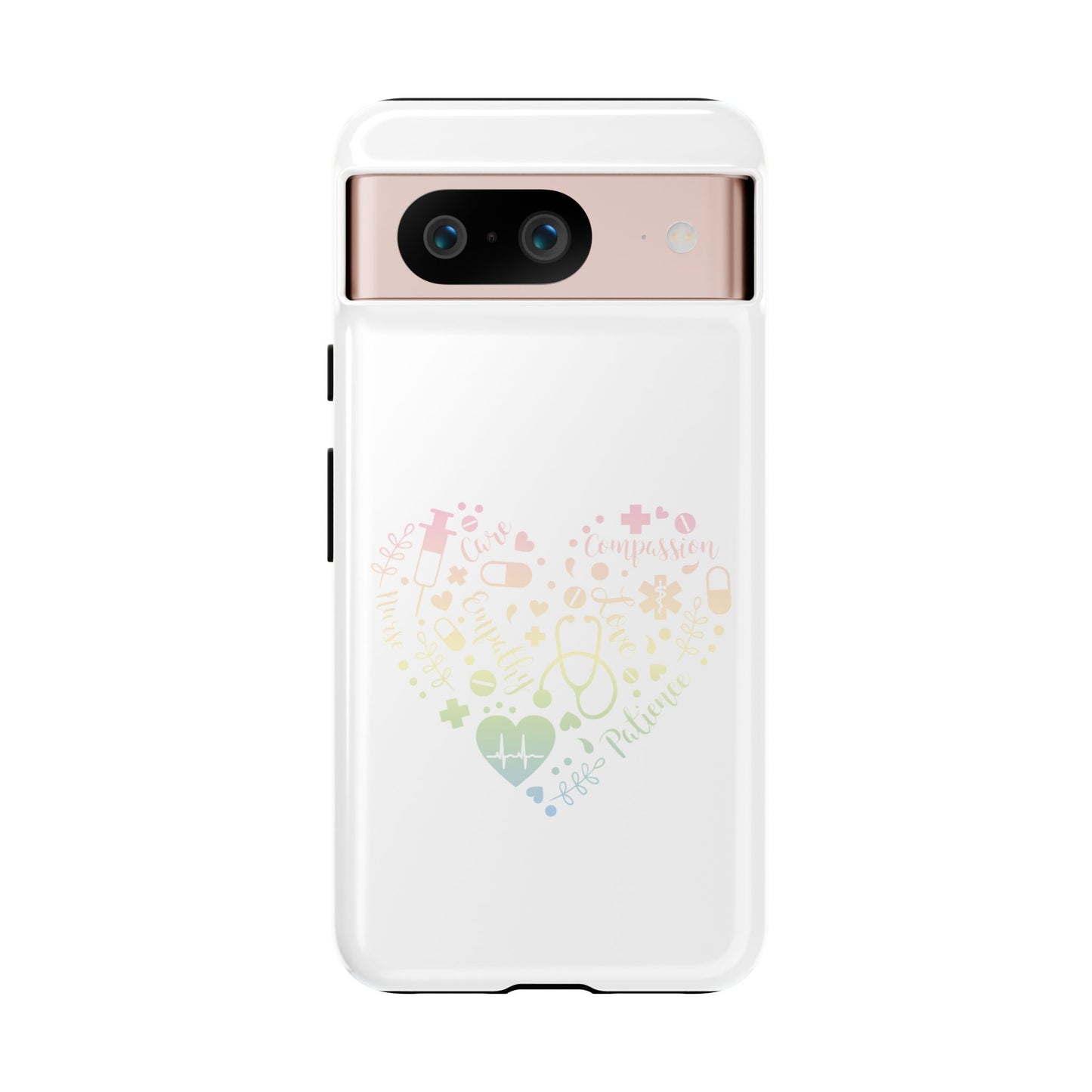 Google Pixel Tough Case - Monogram Heart 1 - White