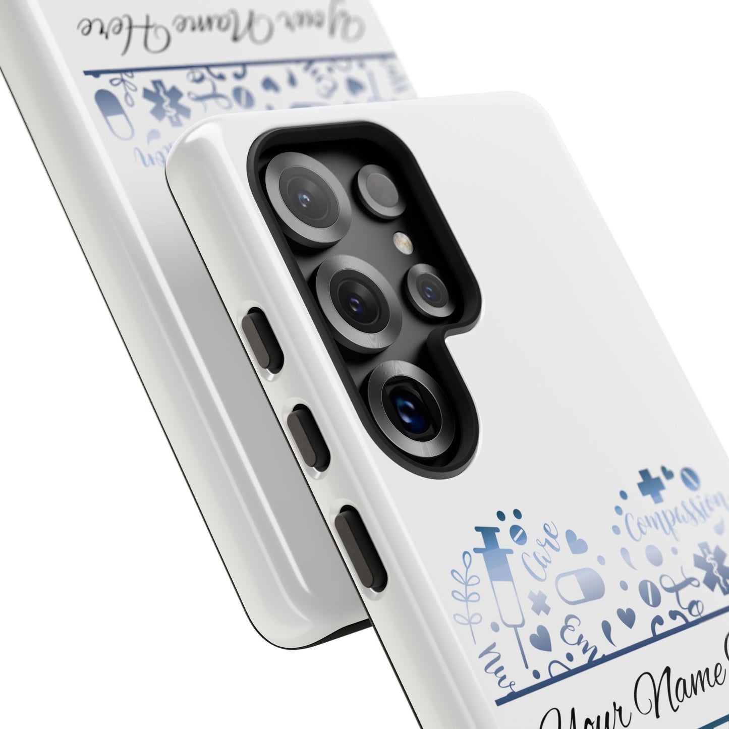 Samsung Tough Case - Nurse Monogram - White