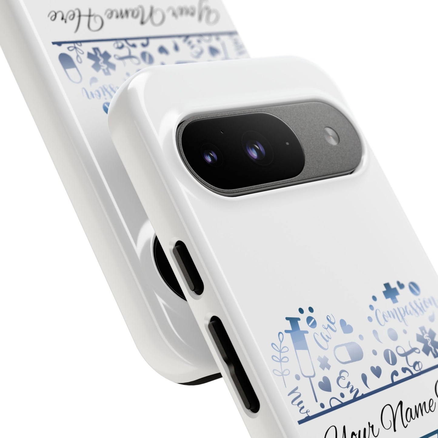 Google Pixel Tough Case - Monogram Heart - White