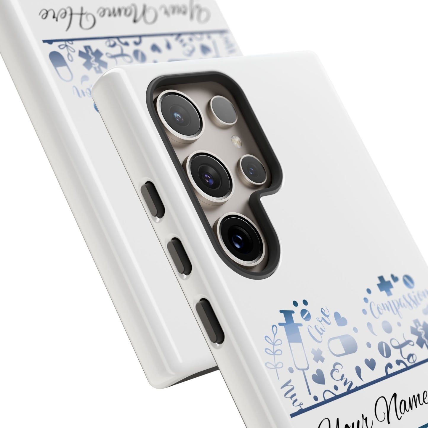 Samsung Tough Case - Nurse Monogram - White