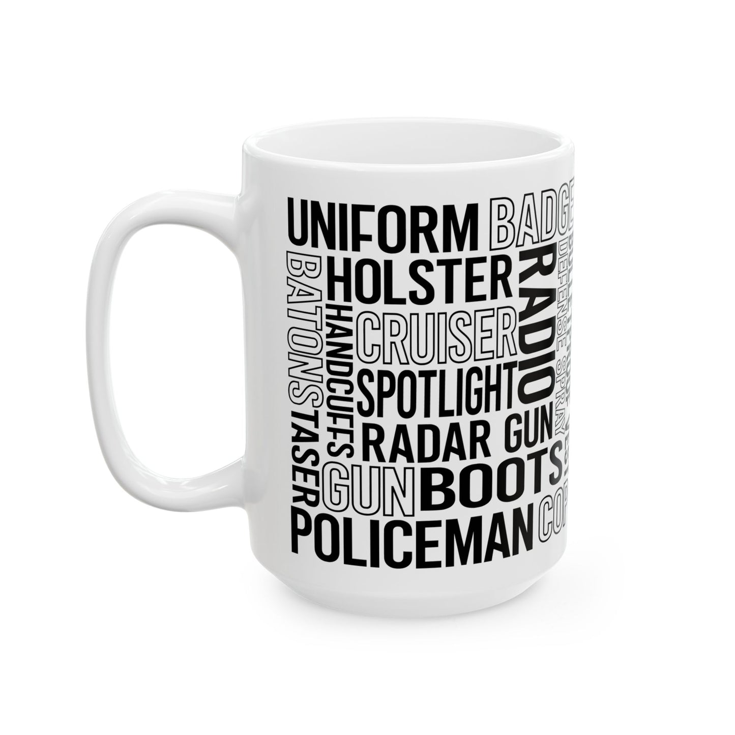 Police Officer Subway Art Ceramic Mug, (11oz, 15oz)