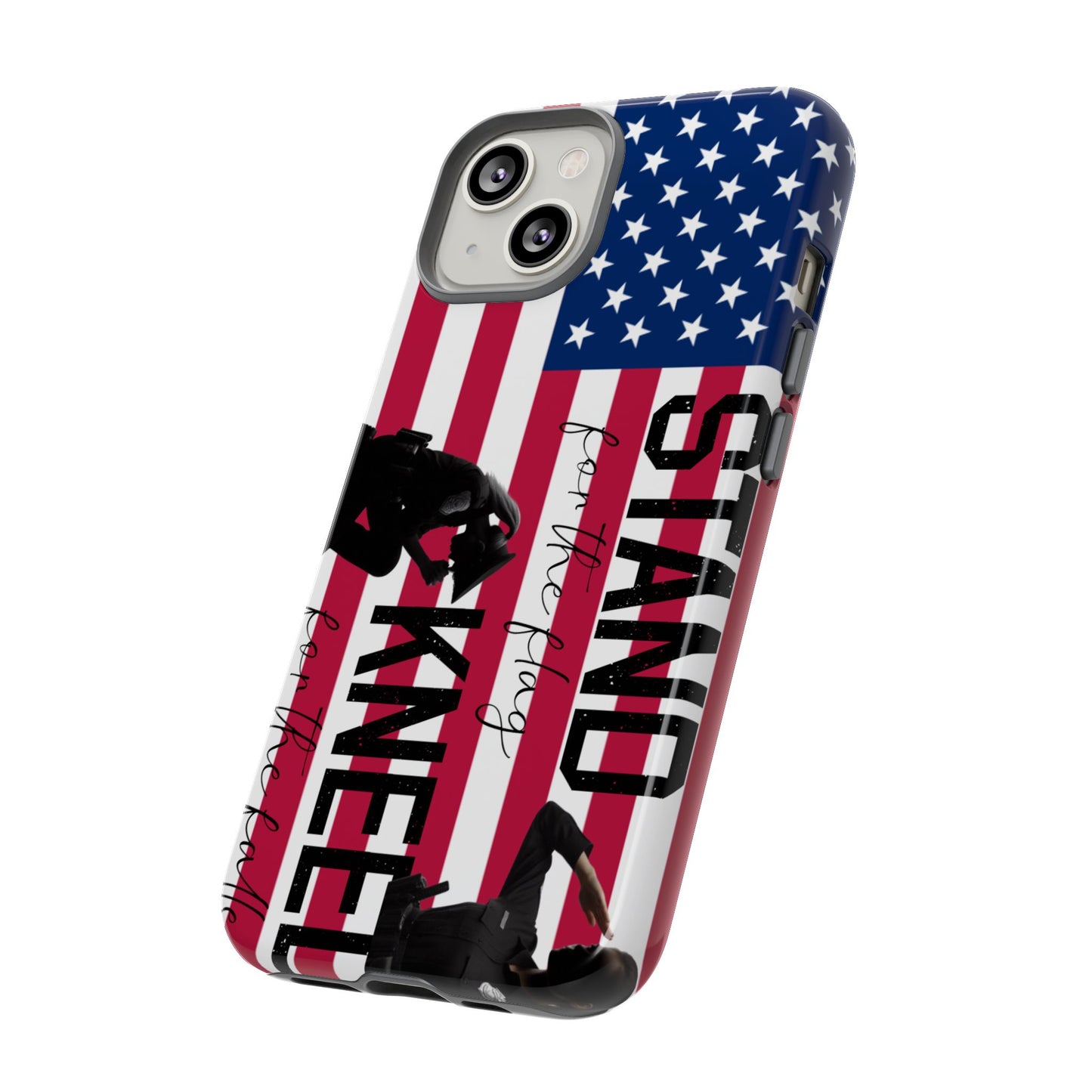 Female Police Officer iPhone Tough Case - Stand for the Flage, Kneel for the fallen