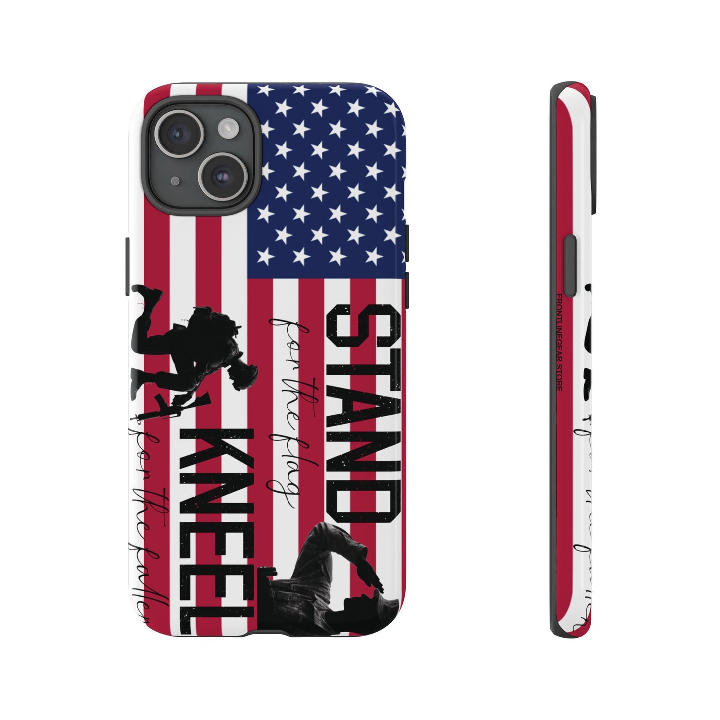 Military iPhone Tough Case - Stand for the Flage, Kneel for the fallen