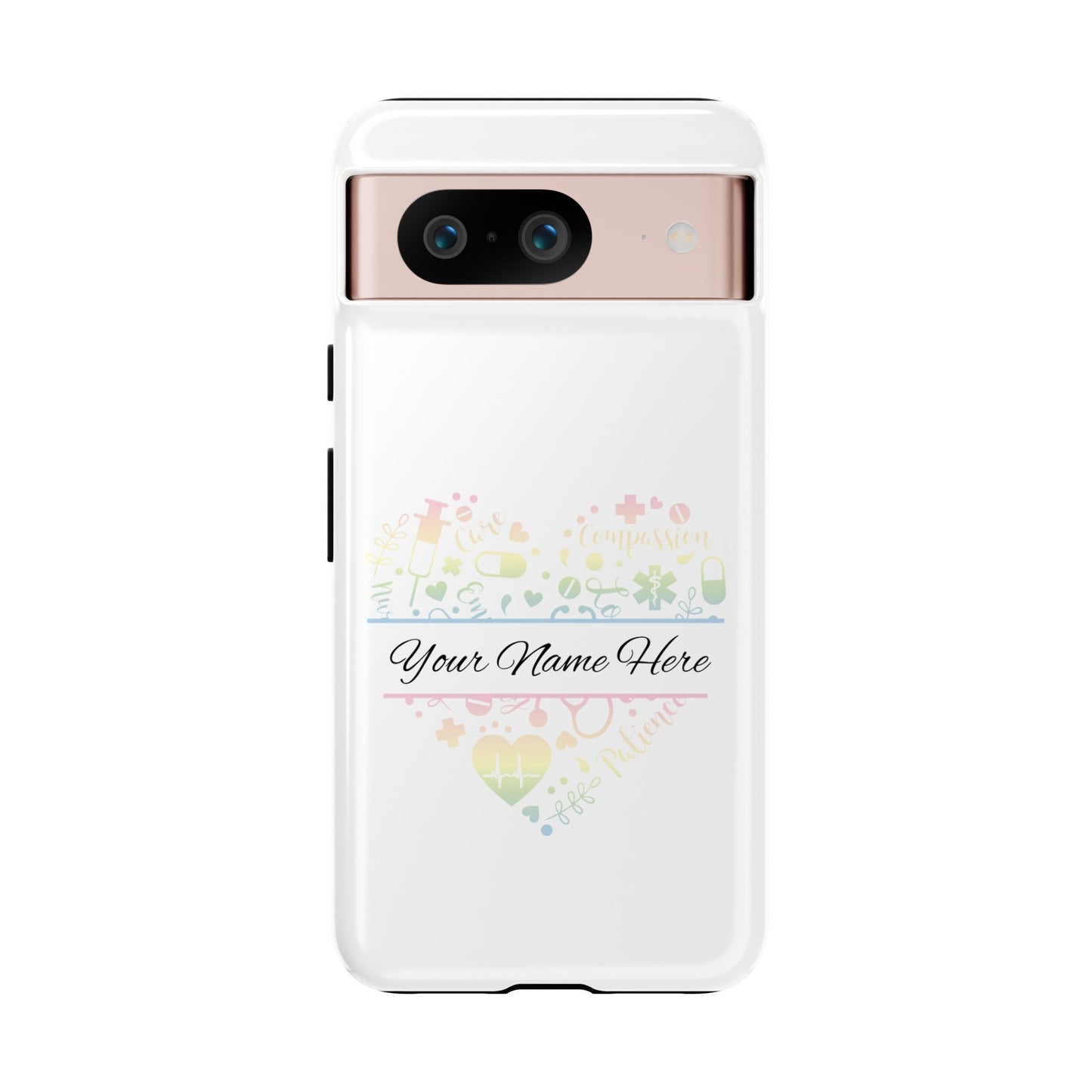 Google Pixel Tough Case - Monogram Heart - White