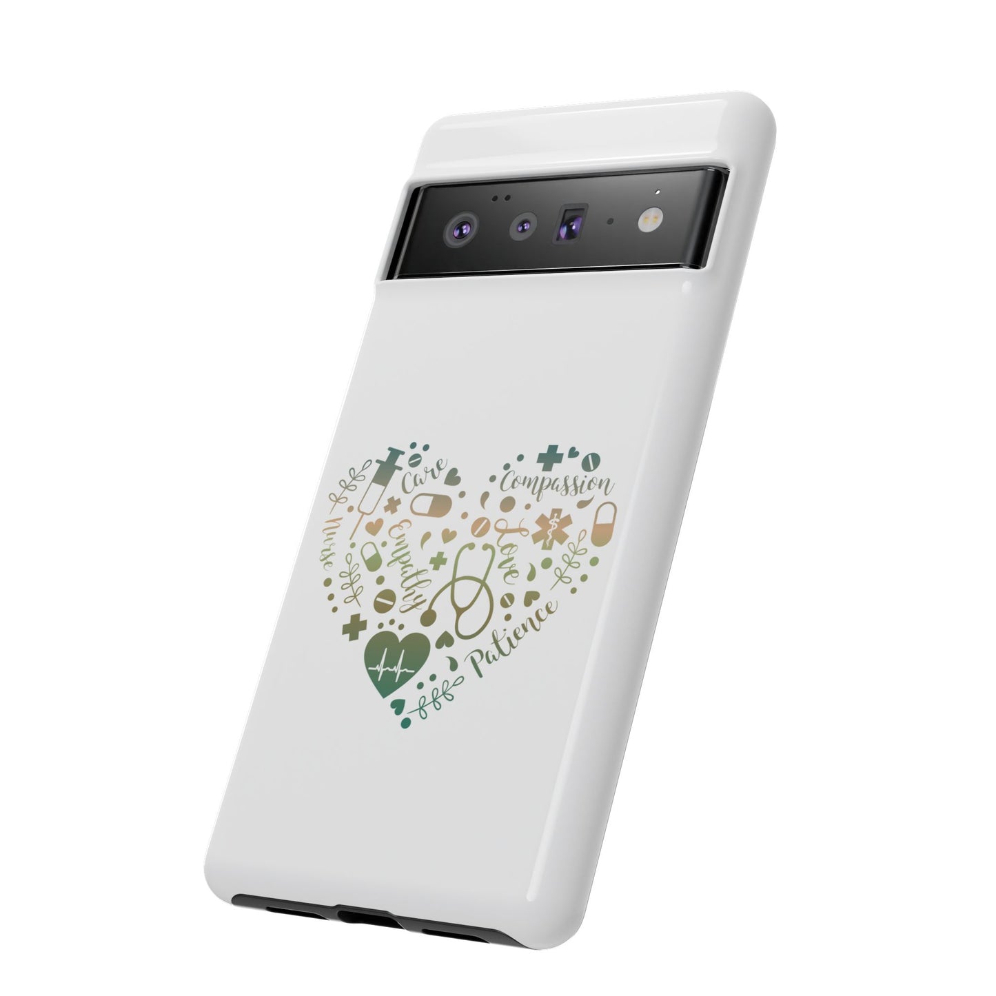 Google Pixel Tough Case - Monogram Heart 1 - White