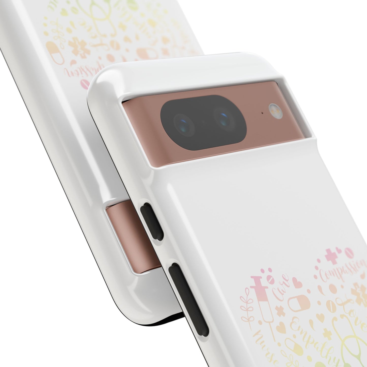 Google Pixel Tough Case - Monogram Heart 1 - White