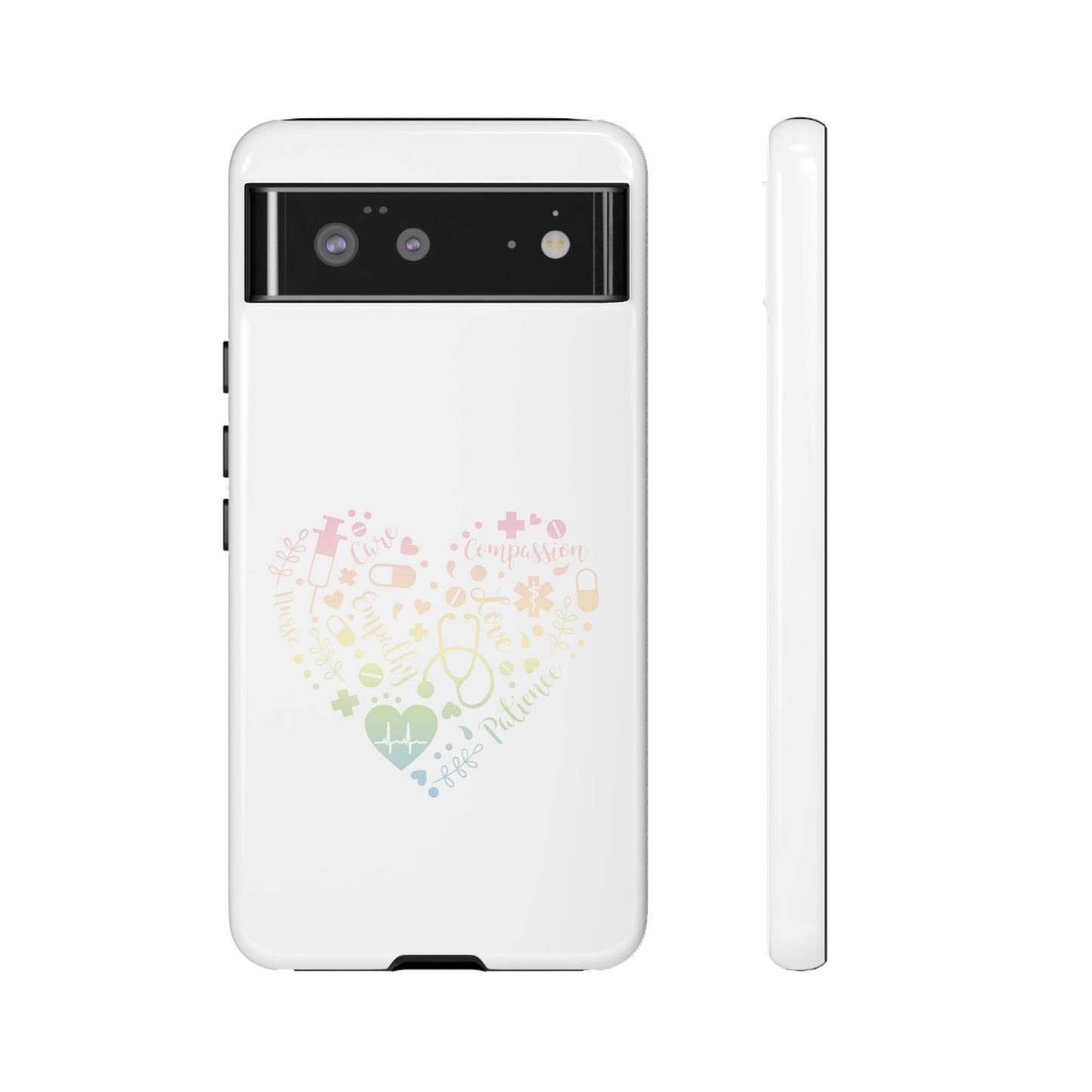 Google Pixel Tough Case - Monogram Heart 1 - White