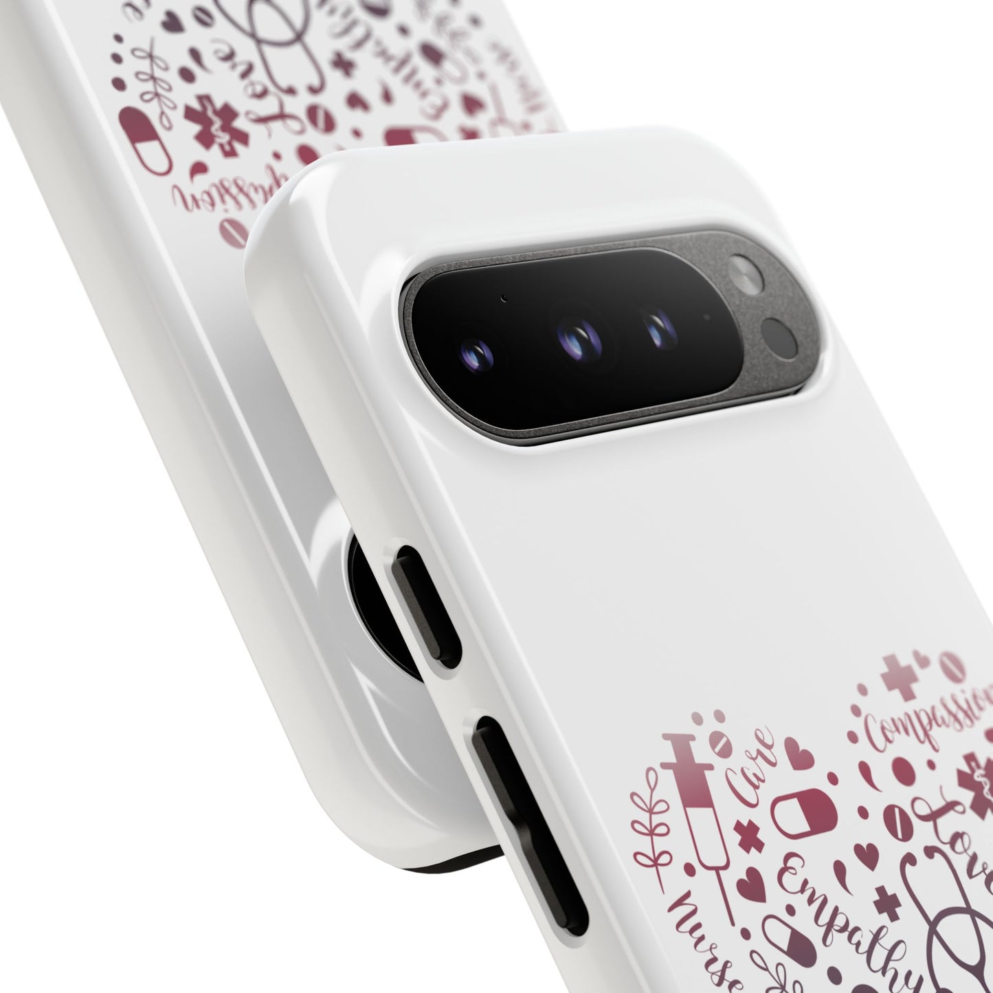 Google Pixel Tough Case - Monogram Heart 1 - White