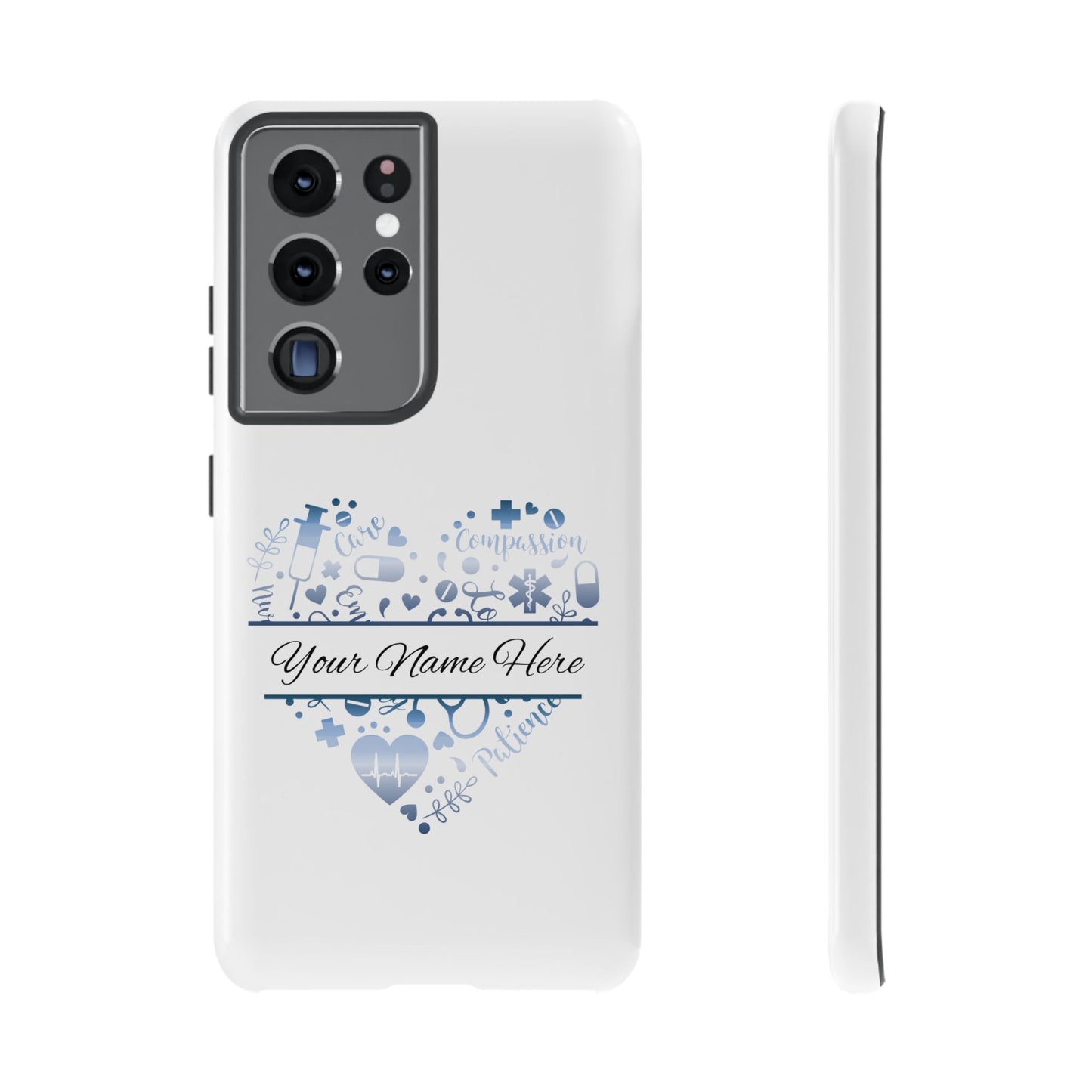 Samsung Tough Case - Nurse Monogram - White