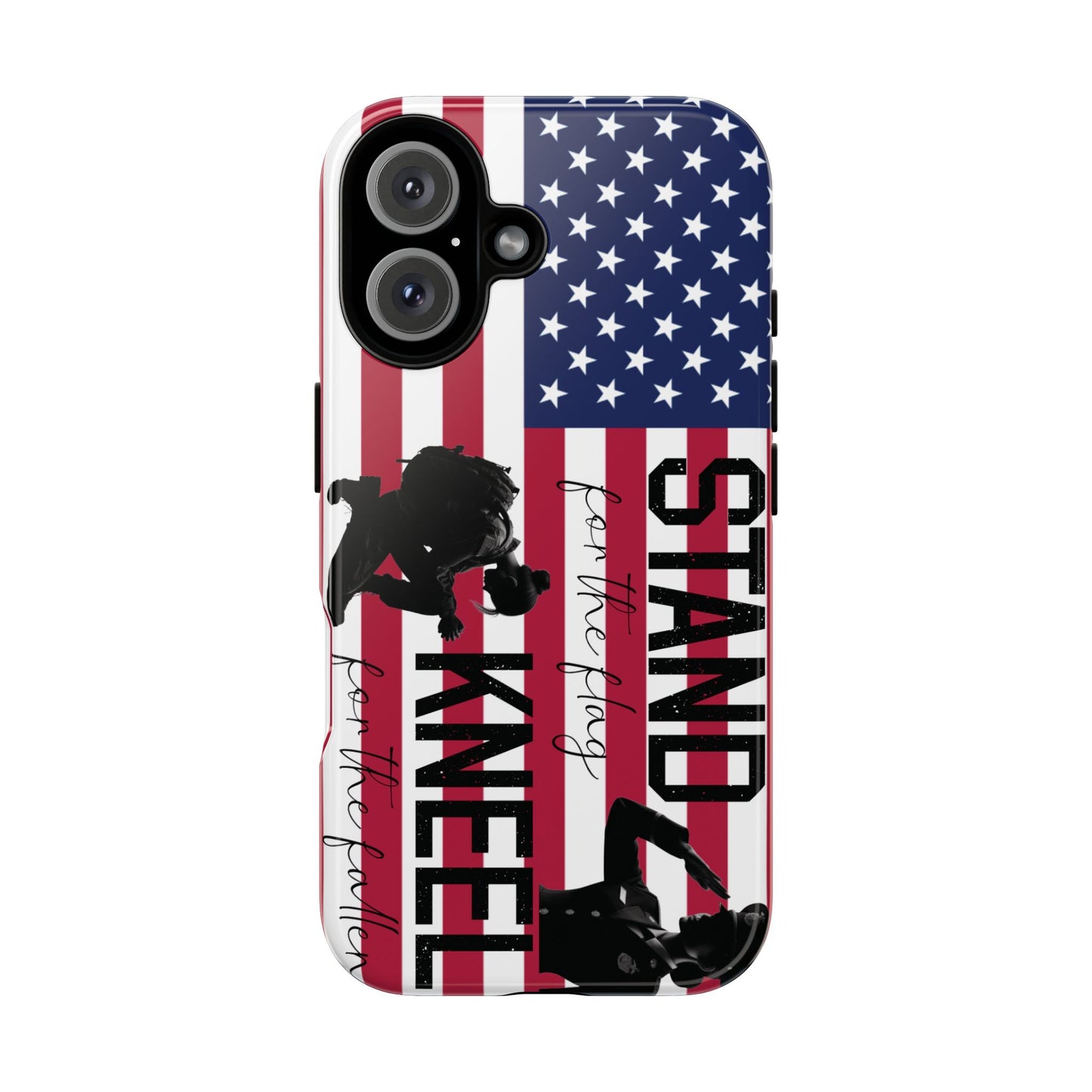 Female Military iPhone Tough Case - Stand for the Flage, Kneel for the fallen
