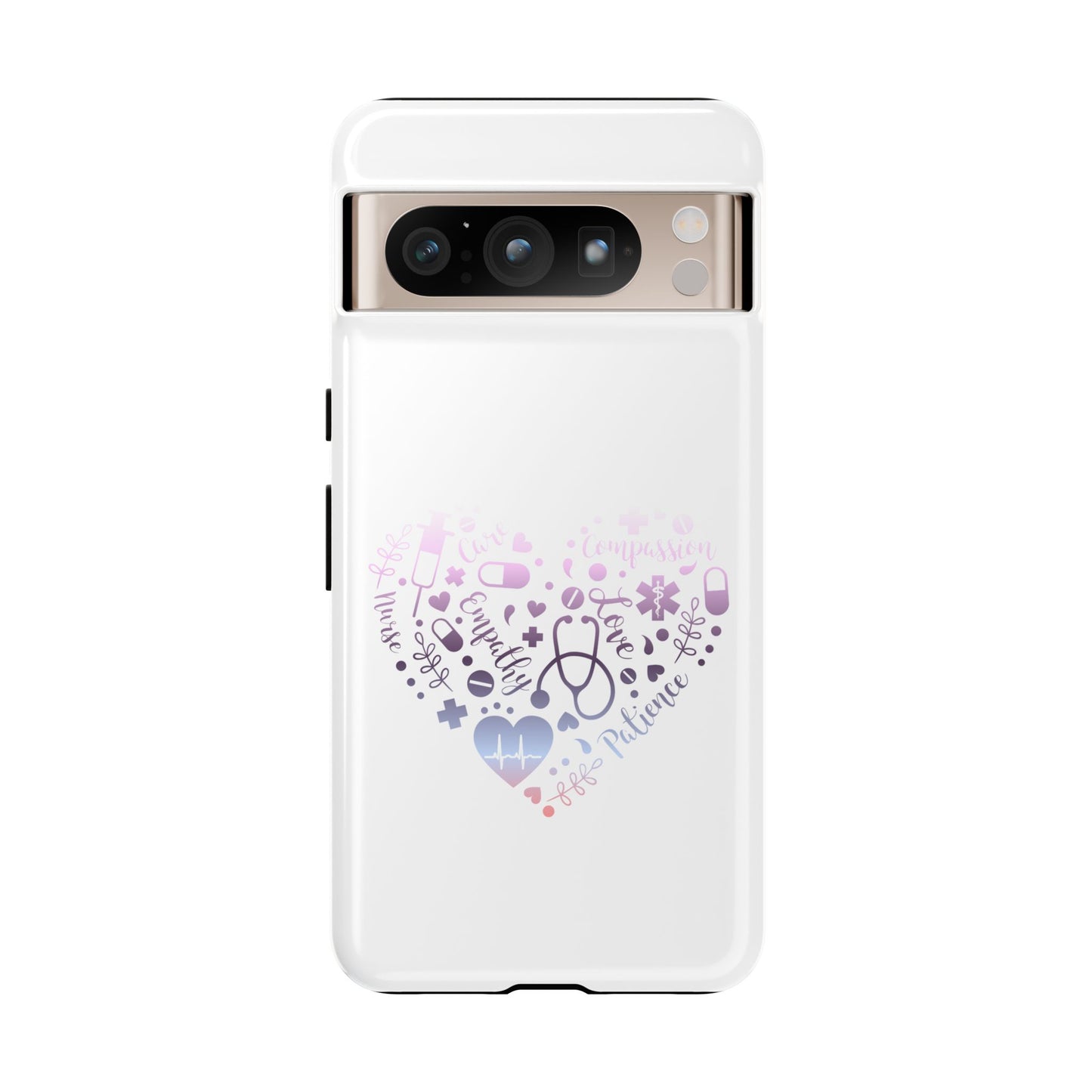 Google Pixel Tough Case - Monogram Heart 1 - White