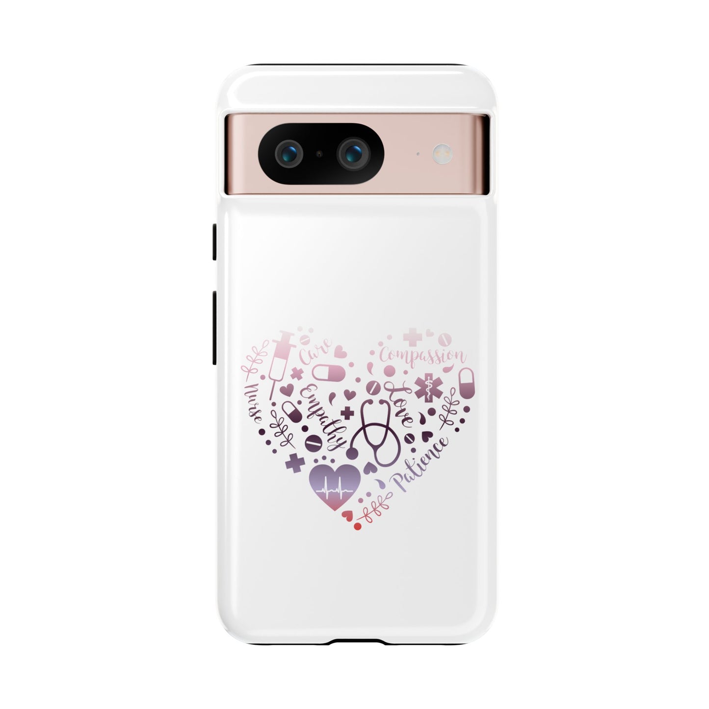 Google Pixel Tough Case - Monogram Heart 1 - White