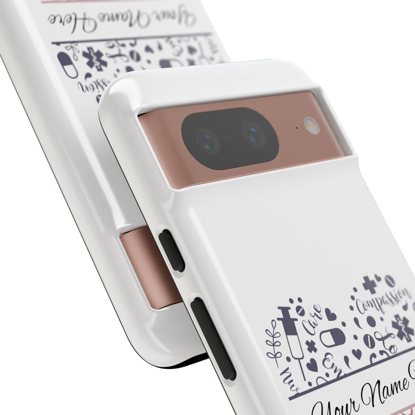 Google Pixel Tough Case - Monogram Heart - White