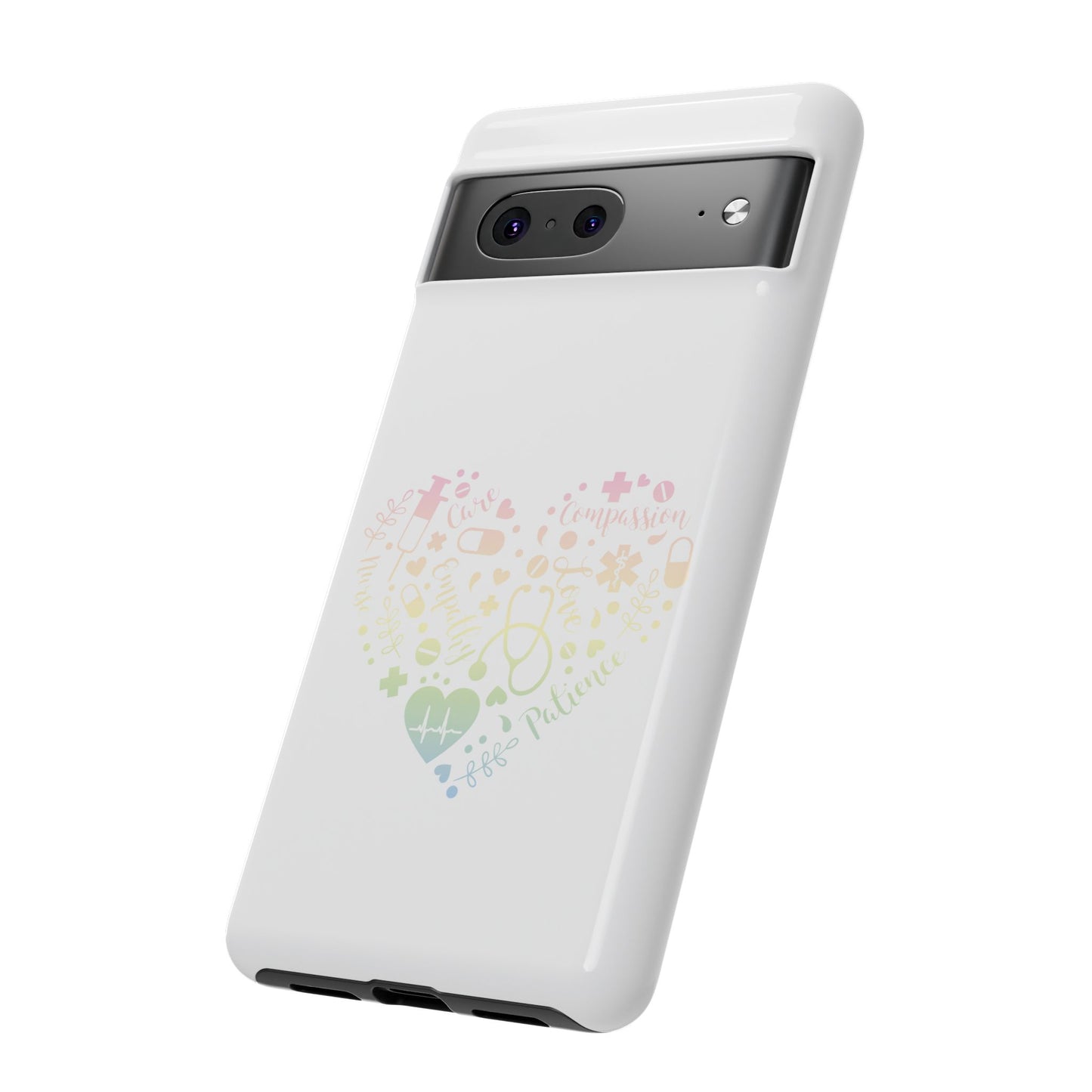 Google Pixel Tough Case - Monogram Heart 1 - White