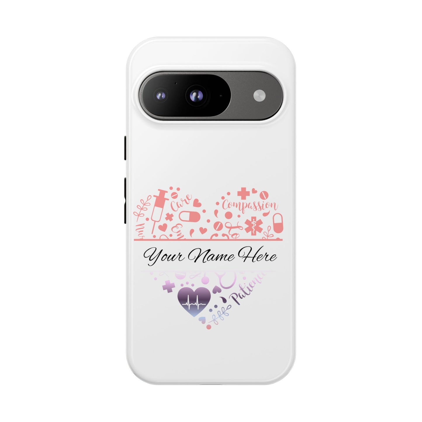 Google Pixel Tough Case - Monogram Heart - White