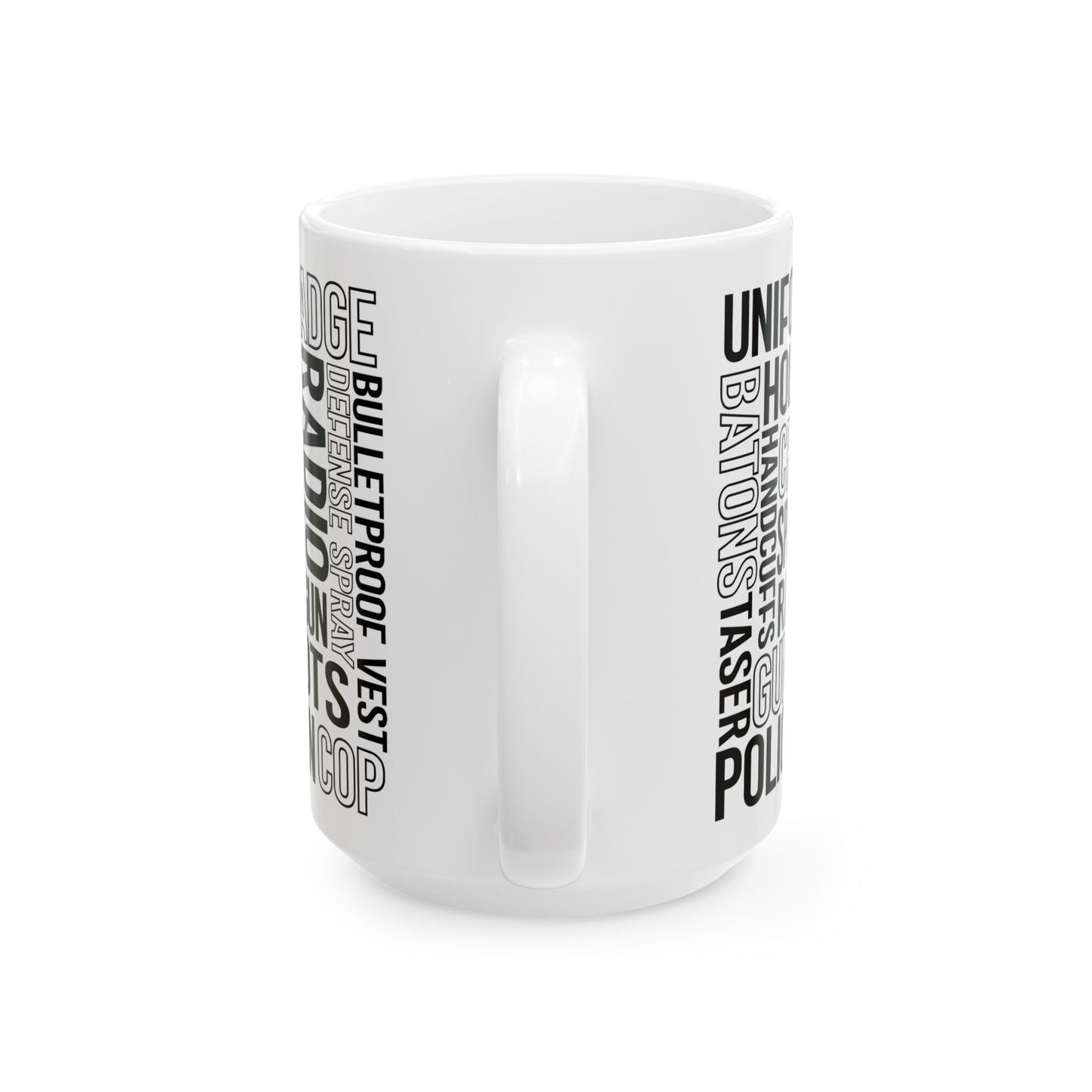Police Officer Subway Art Ceramic Mug, (11oz, 15oz)