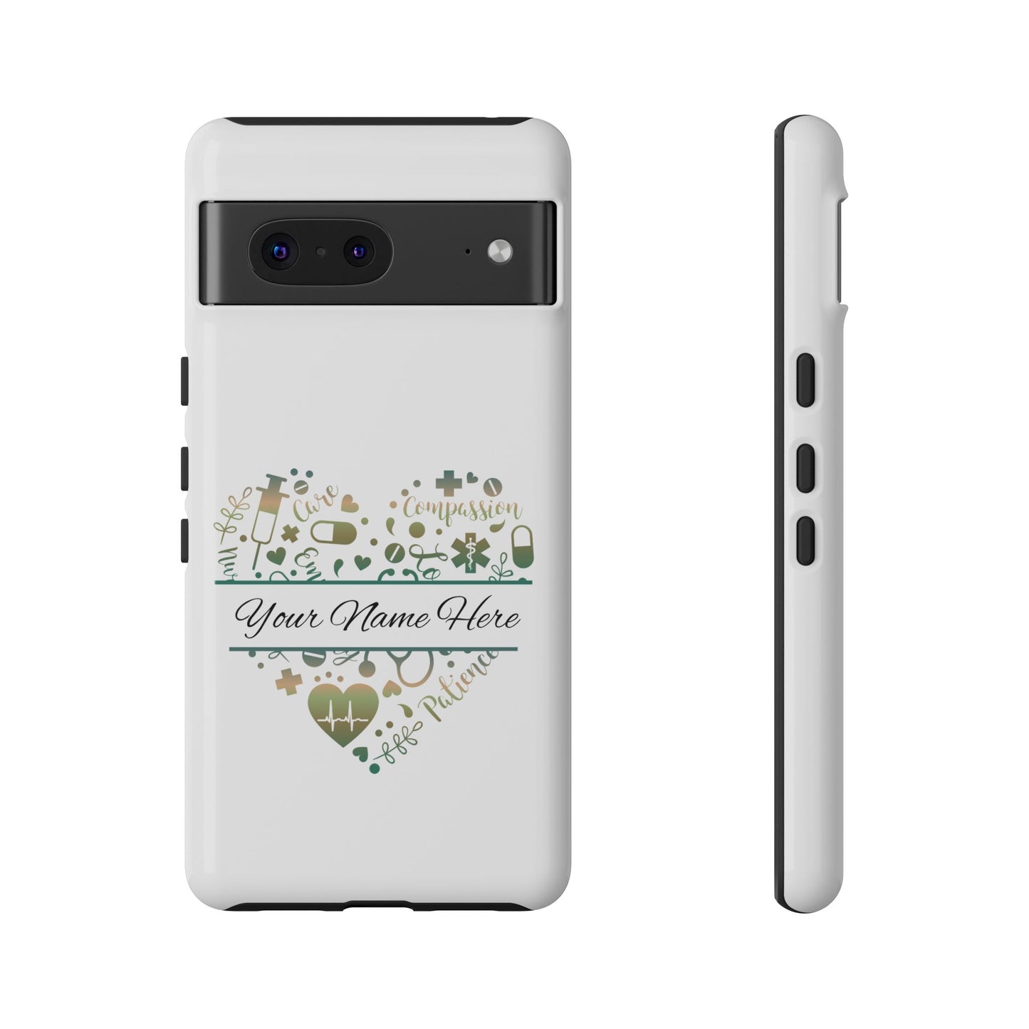 Google Pixel Tough Case - Monogram Heart - White