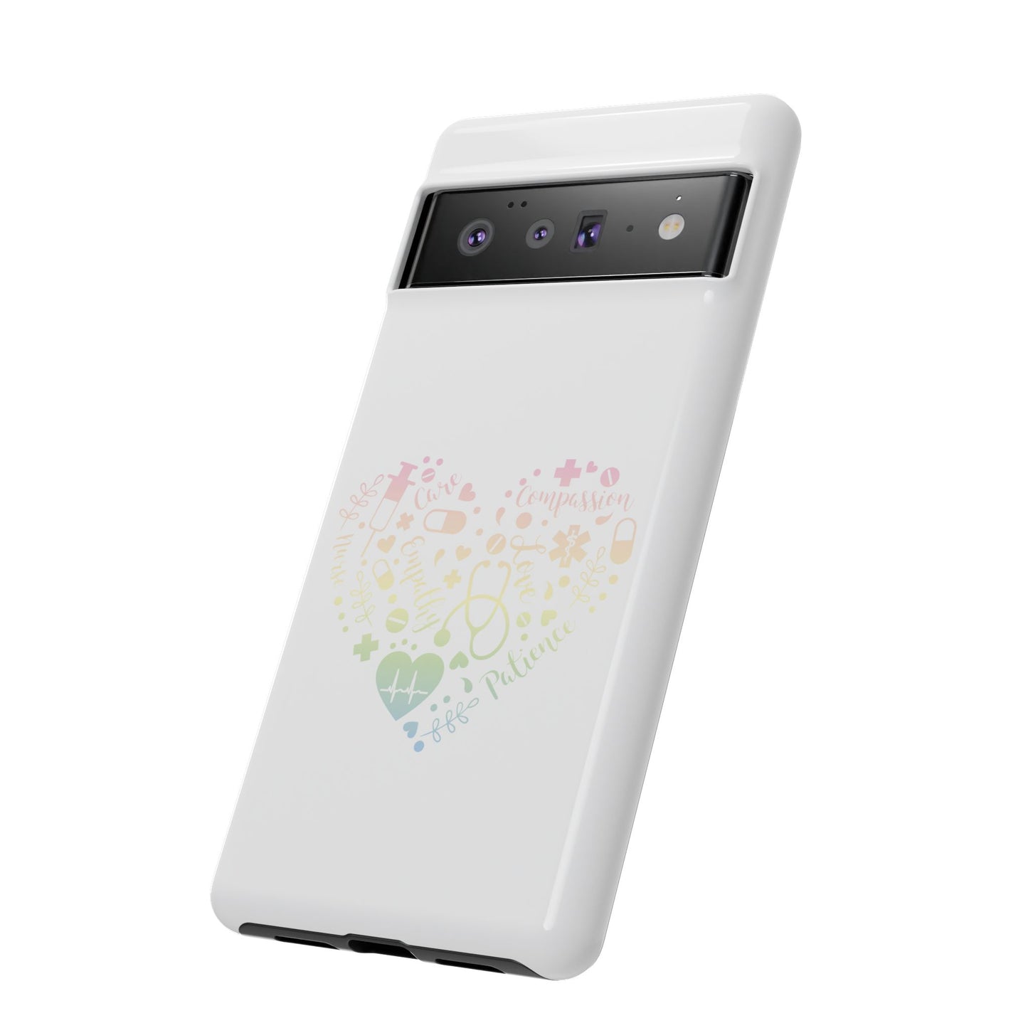 Google Pixel Tough Case - Monogram Heart 1 - White