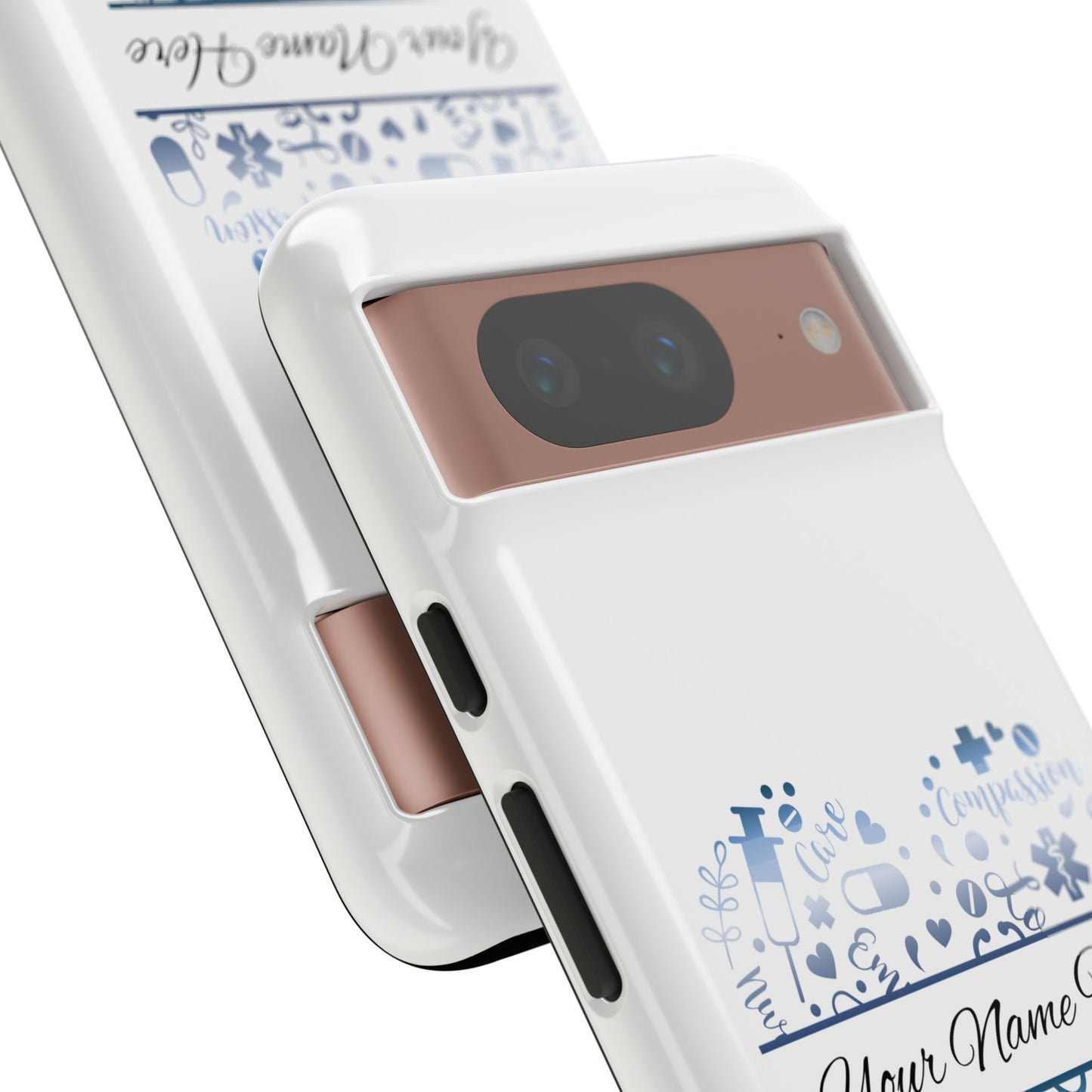 Google Pixel Tough Case - Monogram Heart - White