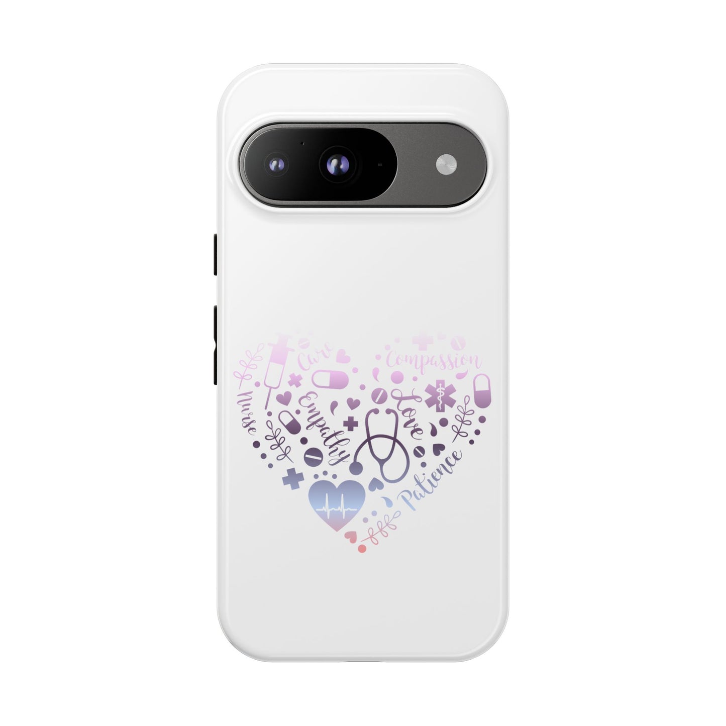 Google Pixel Tough Case - Monogram Heart 1 - White