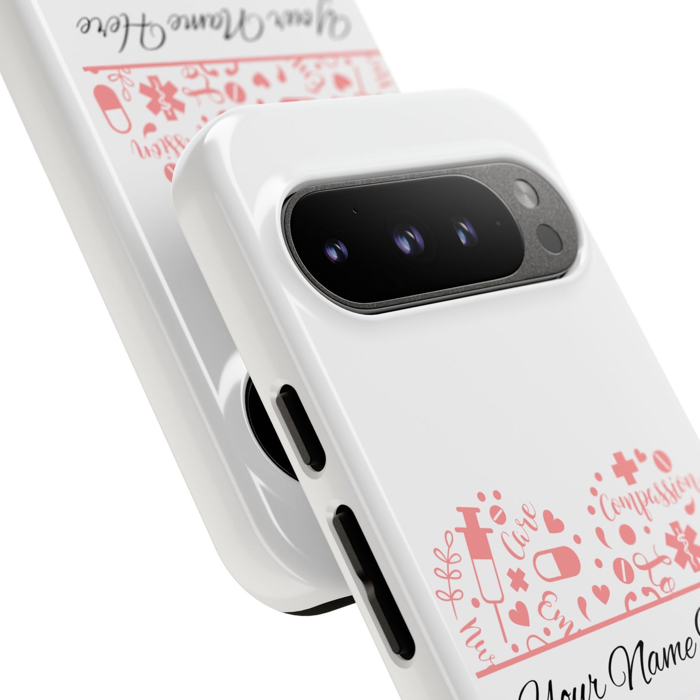 Google Pixel Tough Case - Monogram Heart - White