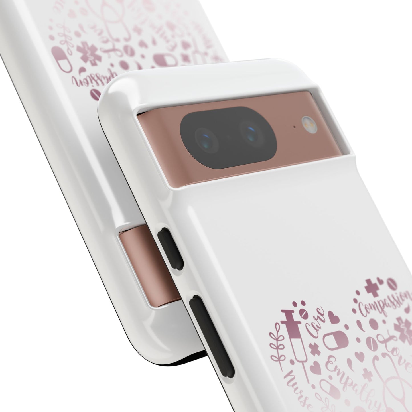Google Pixel Tough Case - Monogram Heart 1 - White
