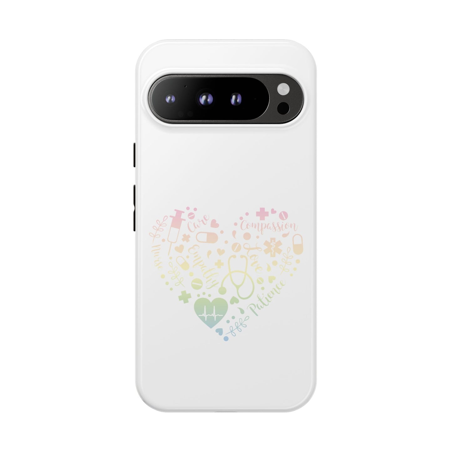 Google Pixel Tough Case - Monogram Heart 1 - White