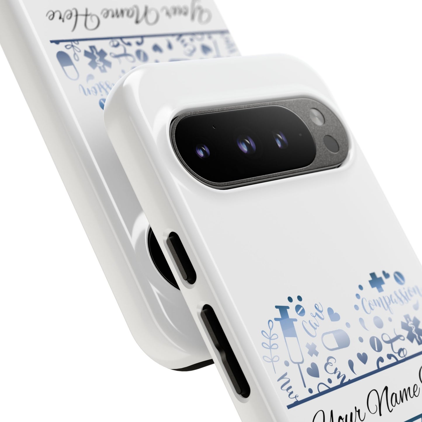 Google Pixel Tough Case - Monogram Heart - White
