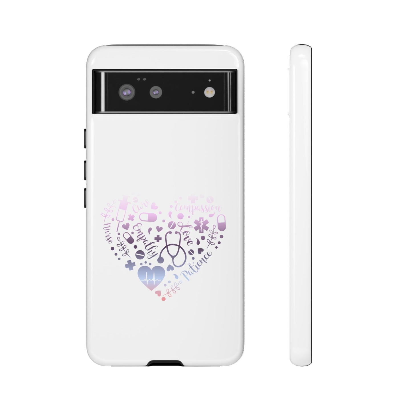 Google Pixel Tough Case - Monogram Heart 1 - White