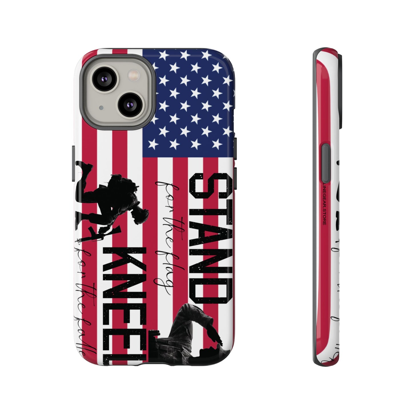 Military iPhone Tough Case - Stand for the Flage, Kneel for the fallen