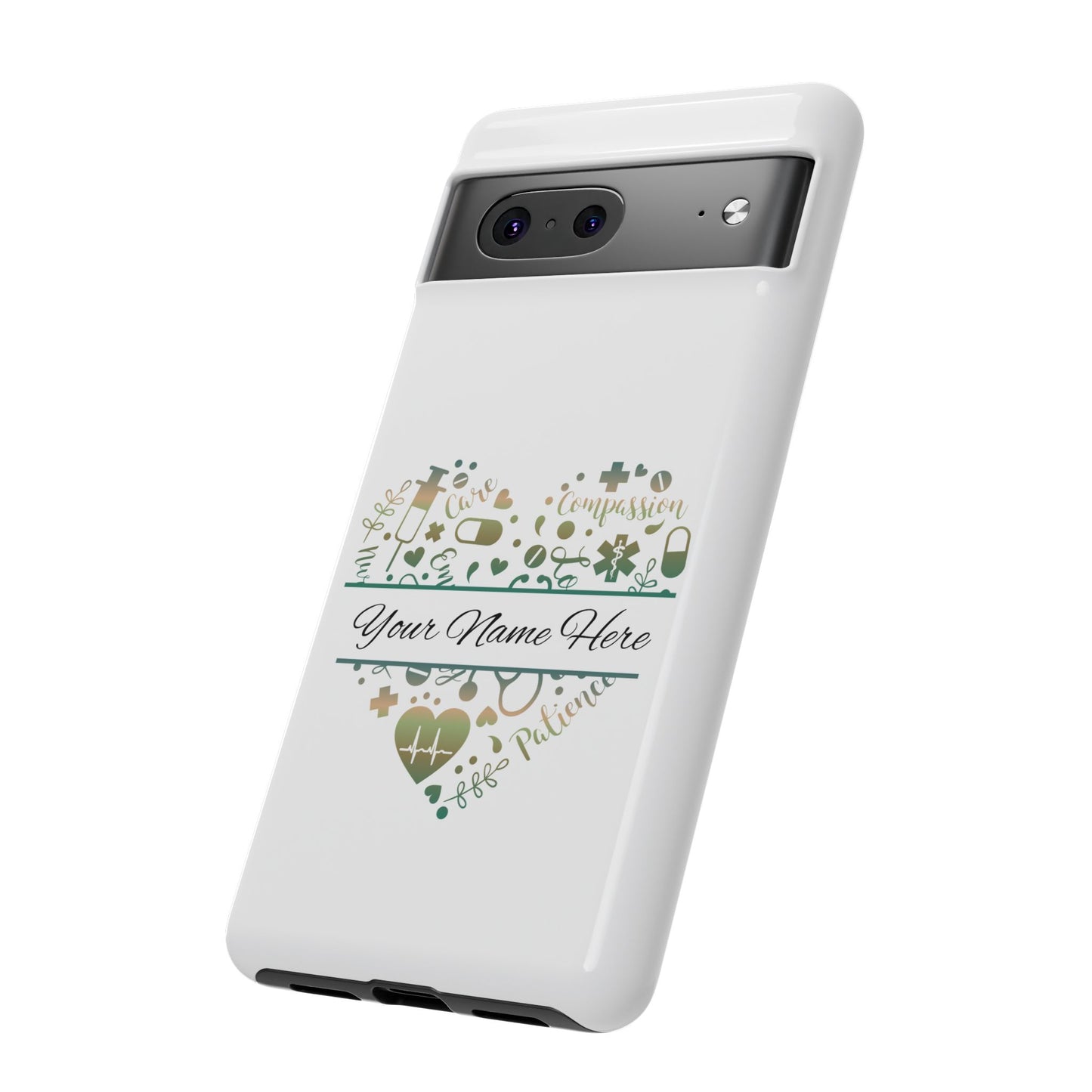 Google Pixel Tough Case - Monogram Heart - White