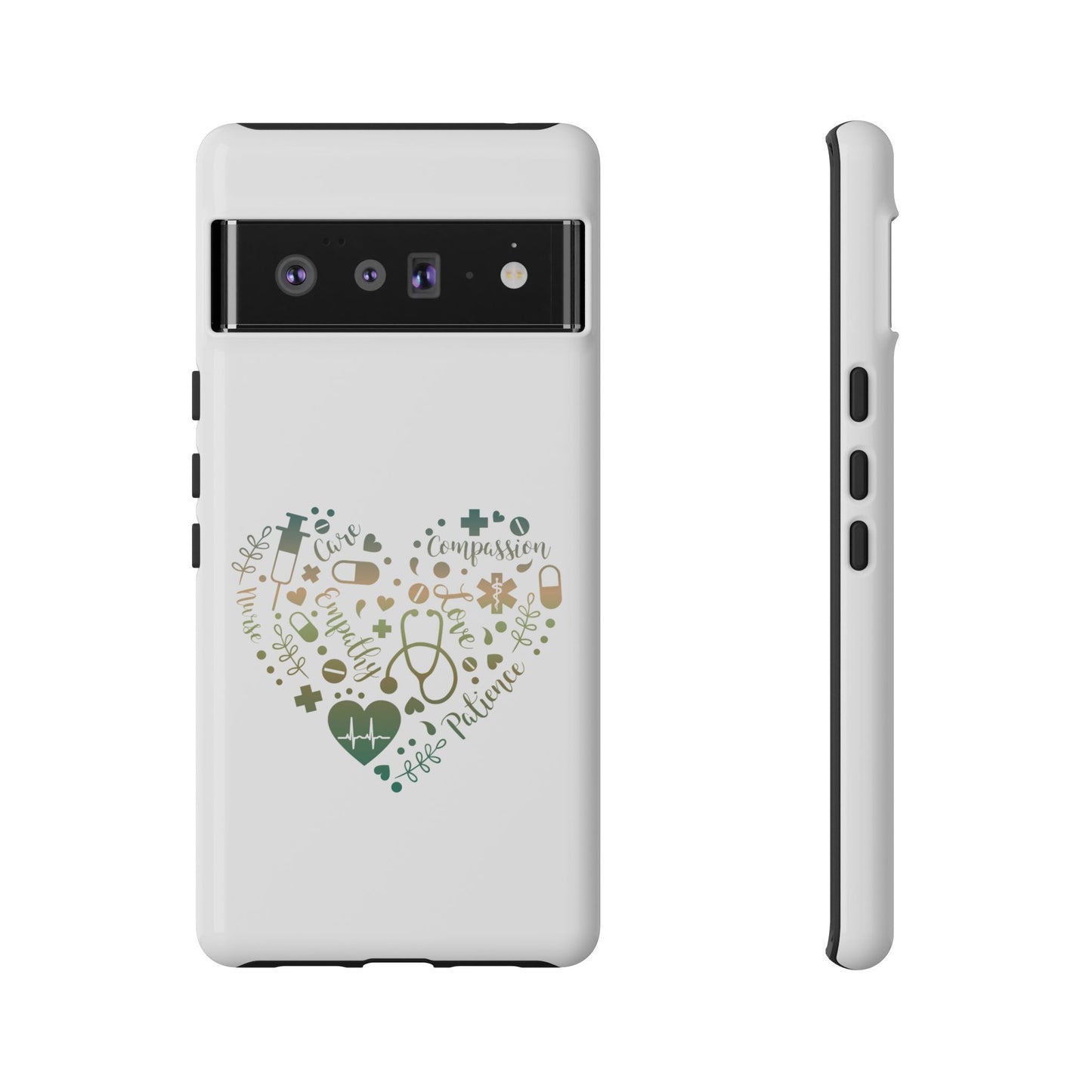 Google Pixel Tough Case - Monogram Heart 1 - White