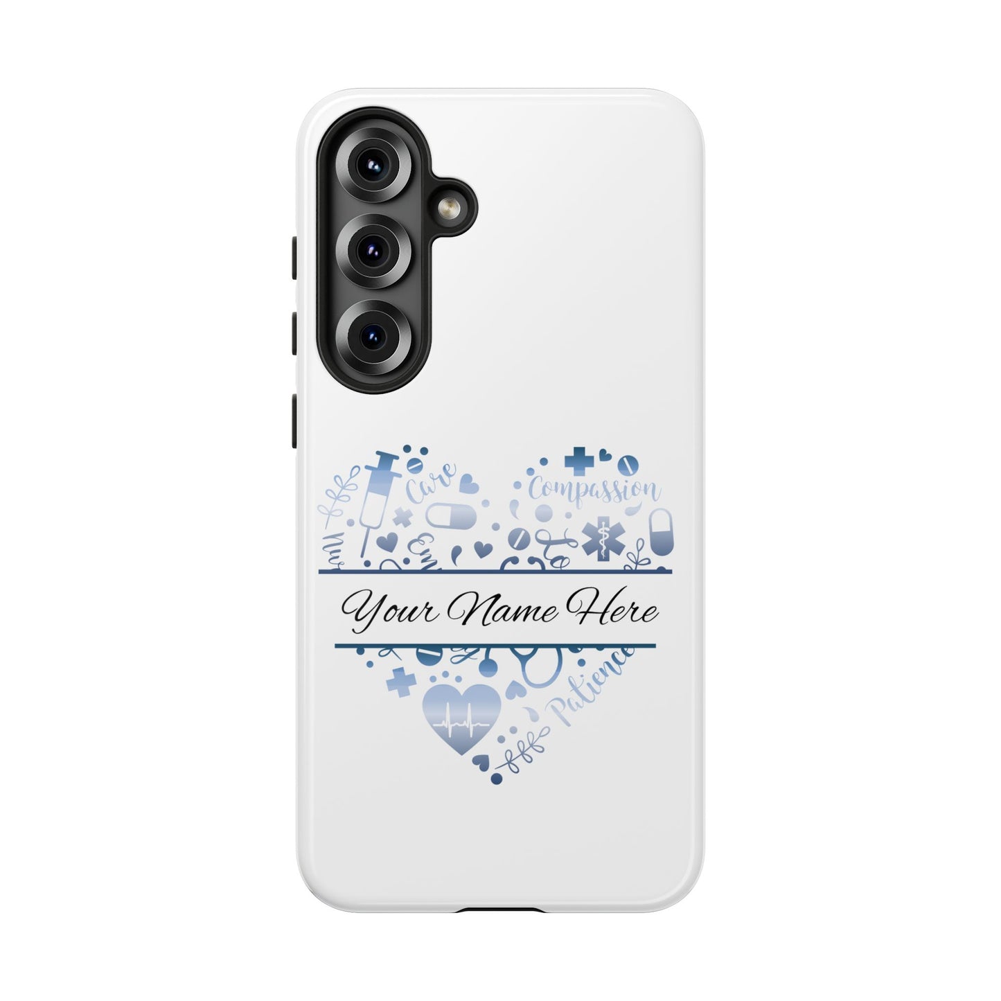 Samsung Tough Case - Nurse Monogram - White