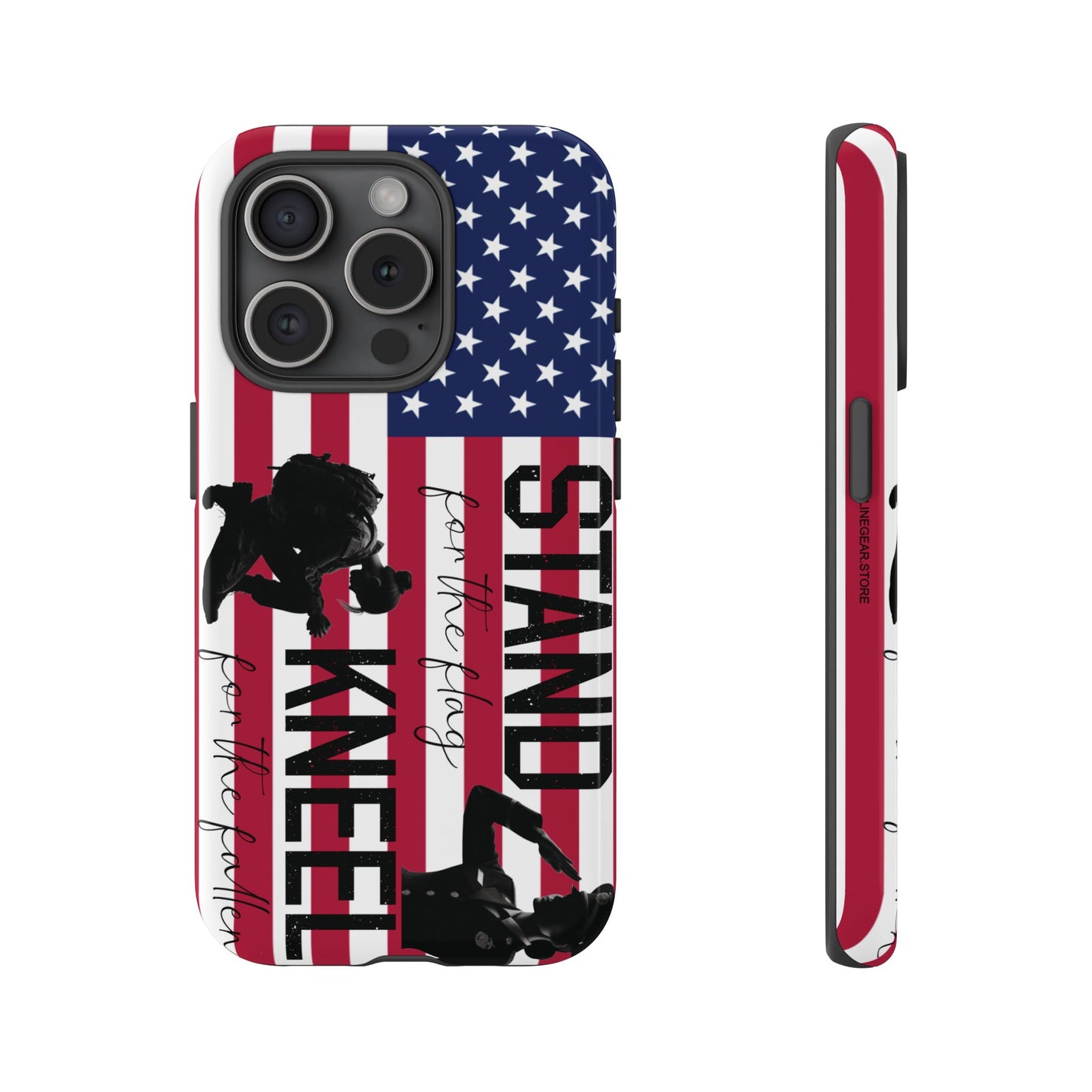 Female Military iPhone Tough Case - Stand for the Flage, Kneel for the fallen