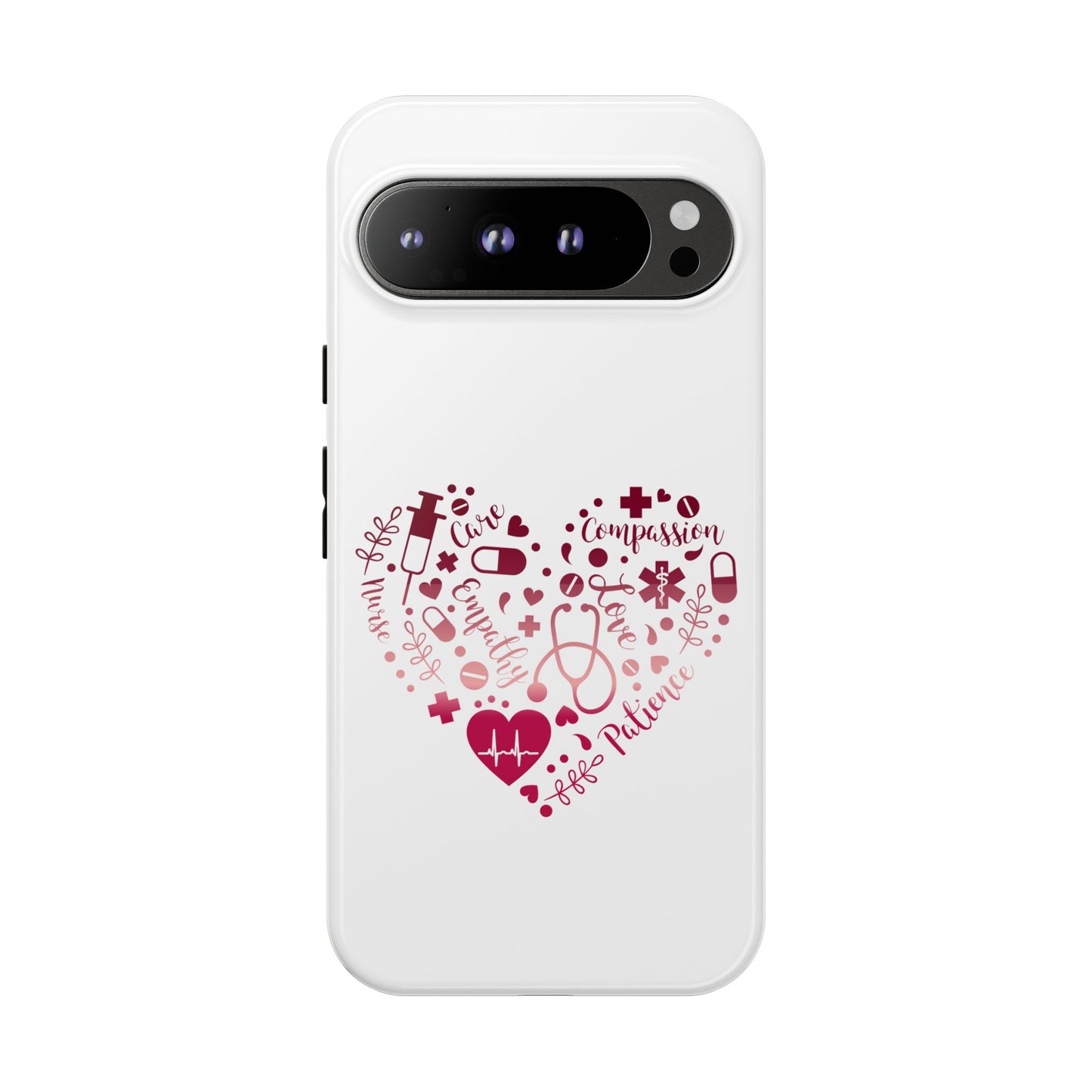 Google Pixel Tough Case - Monogram Heart 1 - White