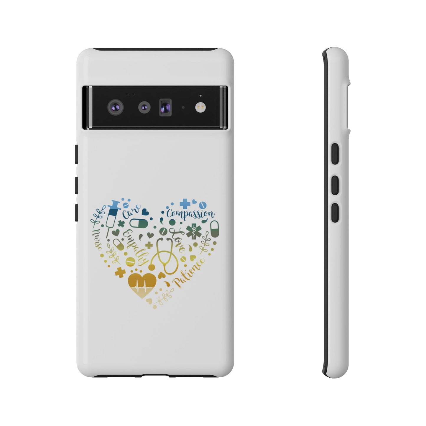 Google Pixel Tough Case - Monogram Heart 1 - White