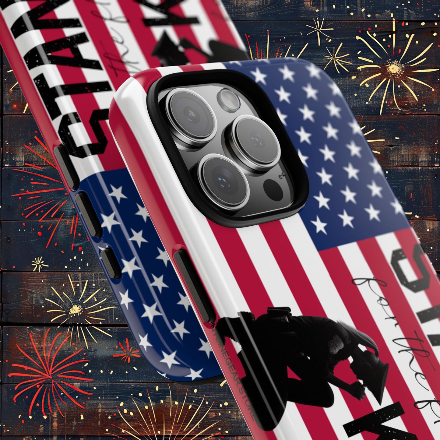 Female Police Officer iPhone Tough Case - Stand for the Flage, Kneel for the fallen