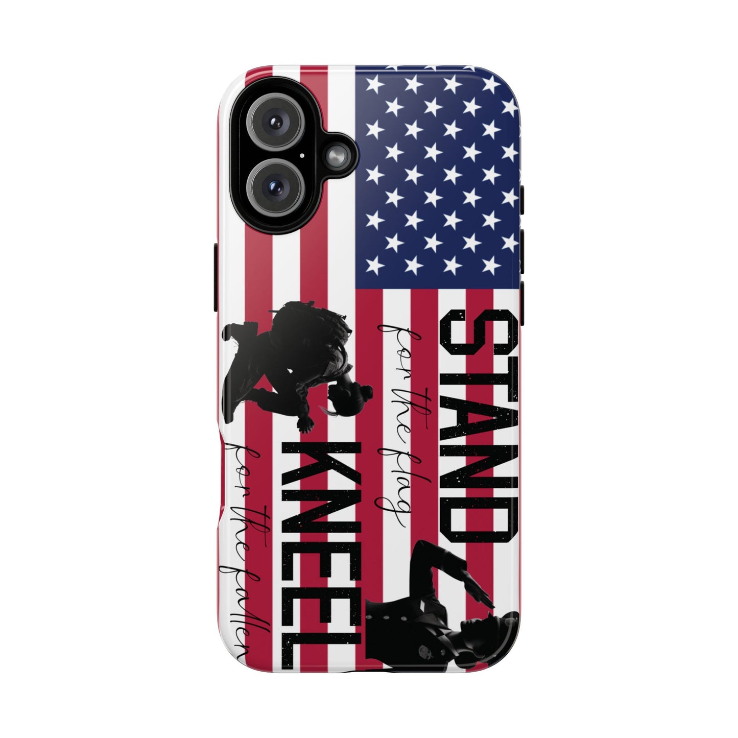 Female Military iPhone Tough Case - Stand for the Flage, Kneel for the fallen