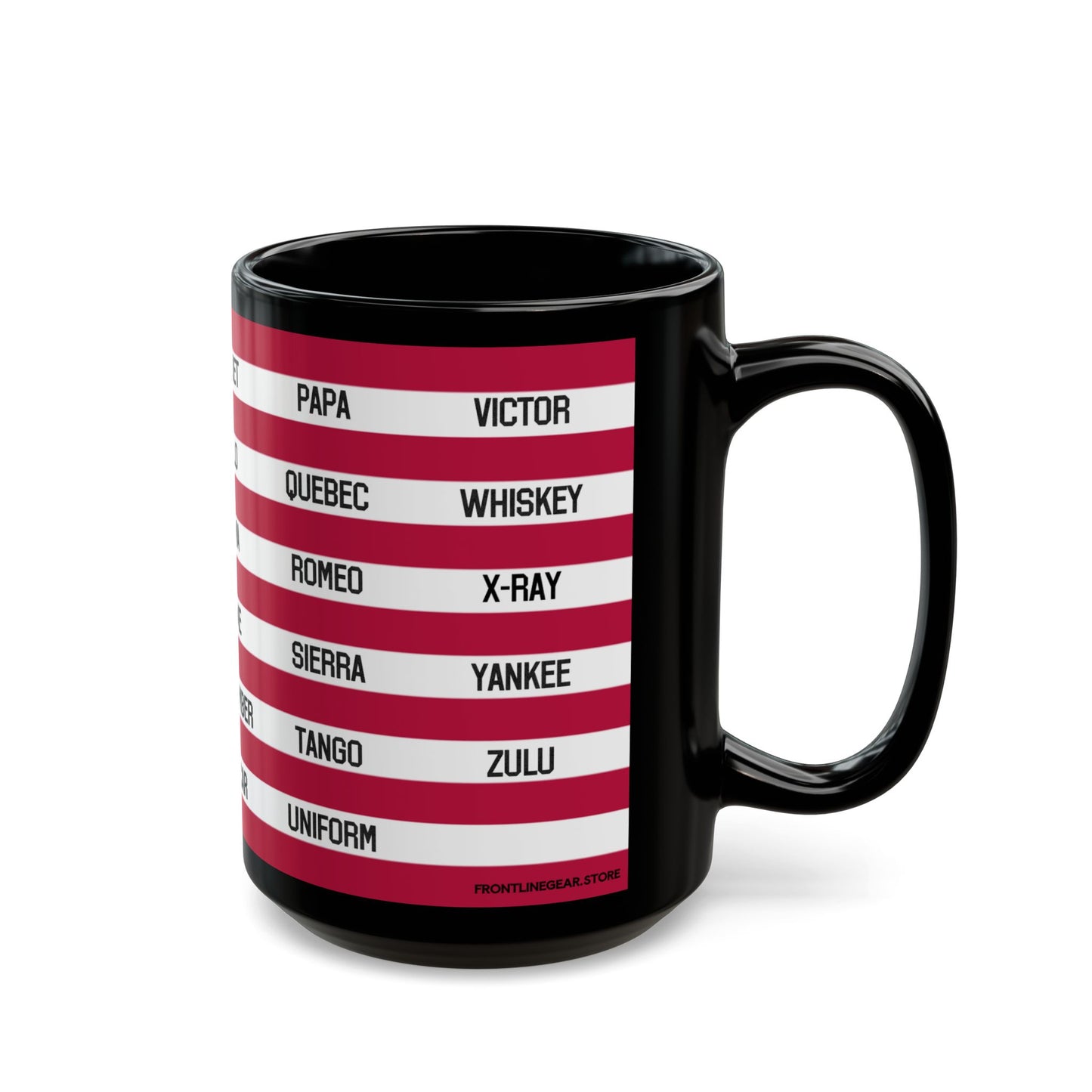 Phonetic Flag Ceramic Mug - Black, (11oz, 15oz)